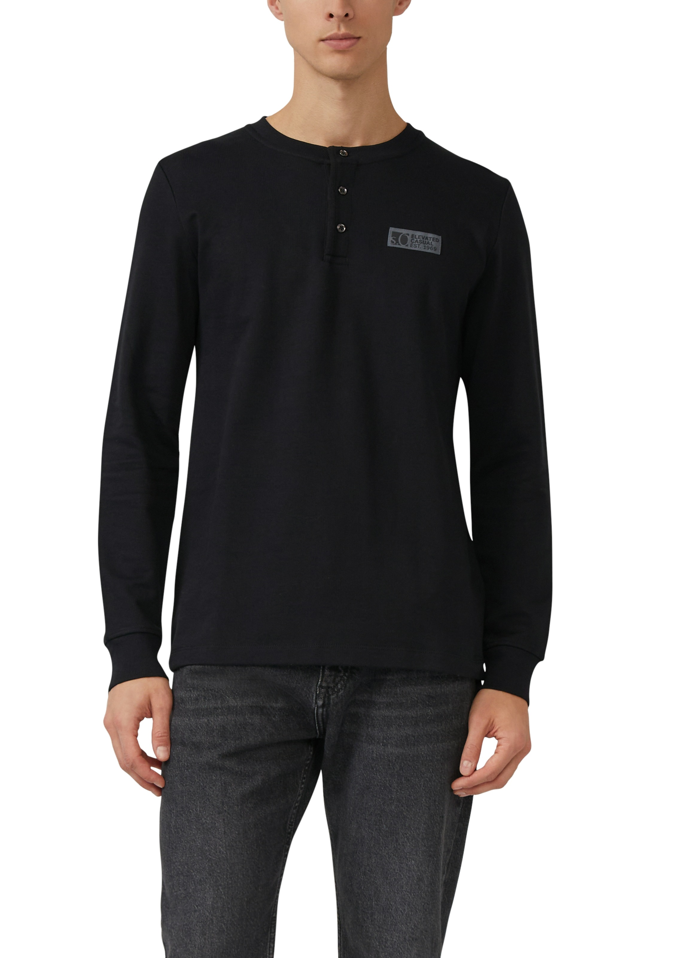 s.Oliver Langarmshirt mit Logo Stickerei