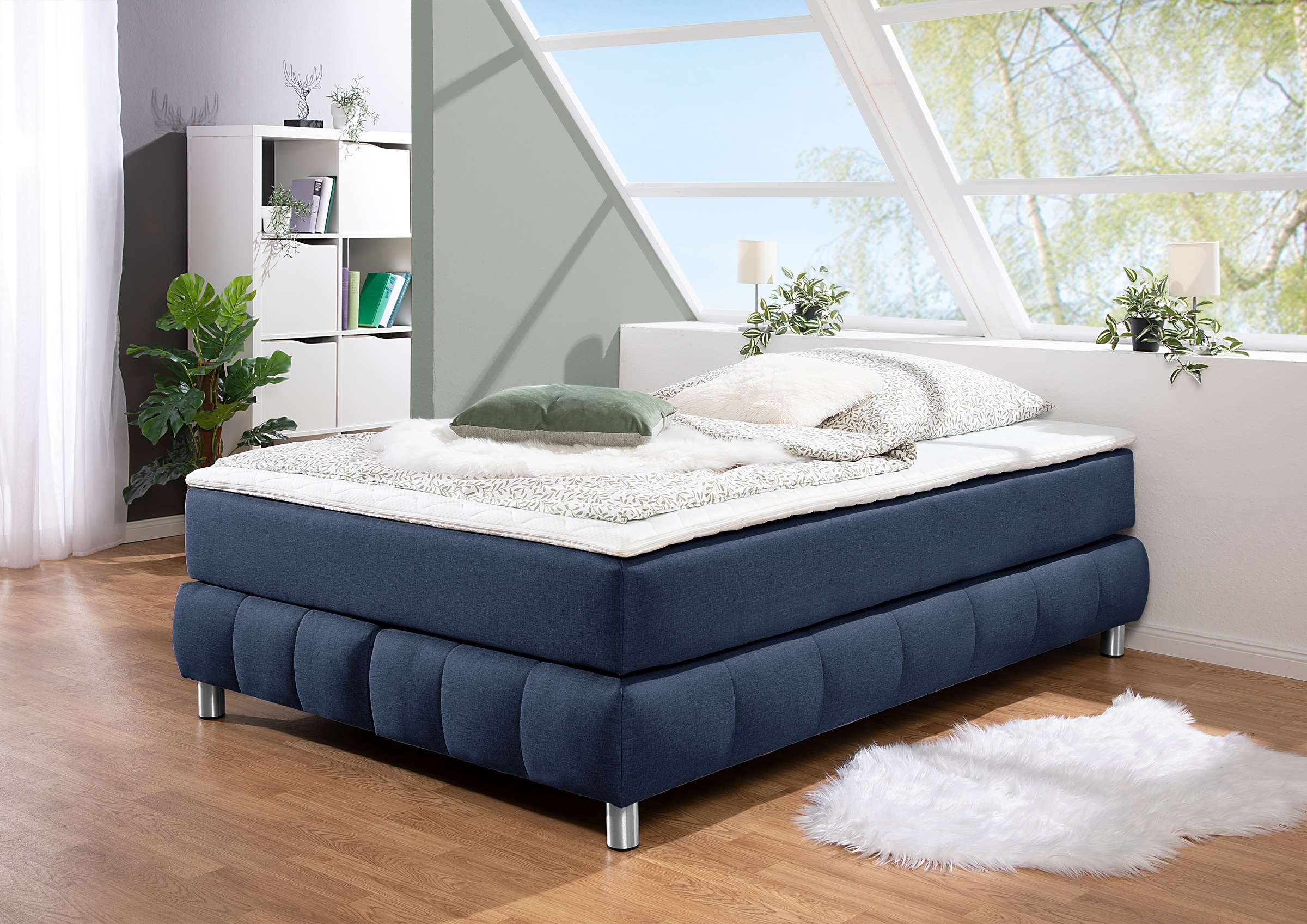 Home affaire Boxspringbett "Salo" Ohne Kopfteil, inkl. Topper, auch in Überlänge 220 cm