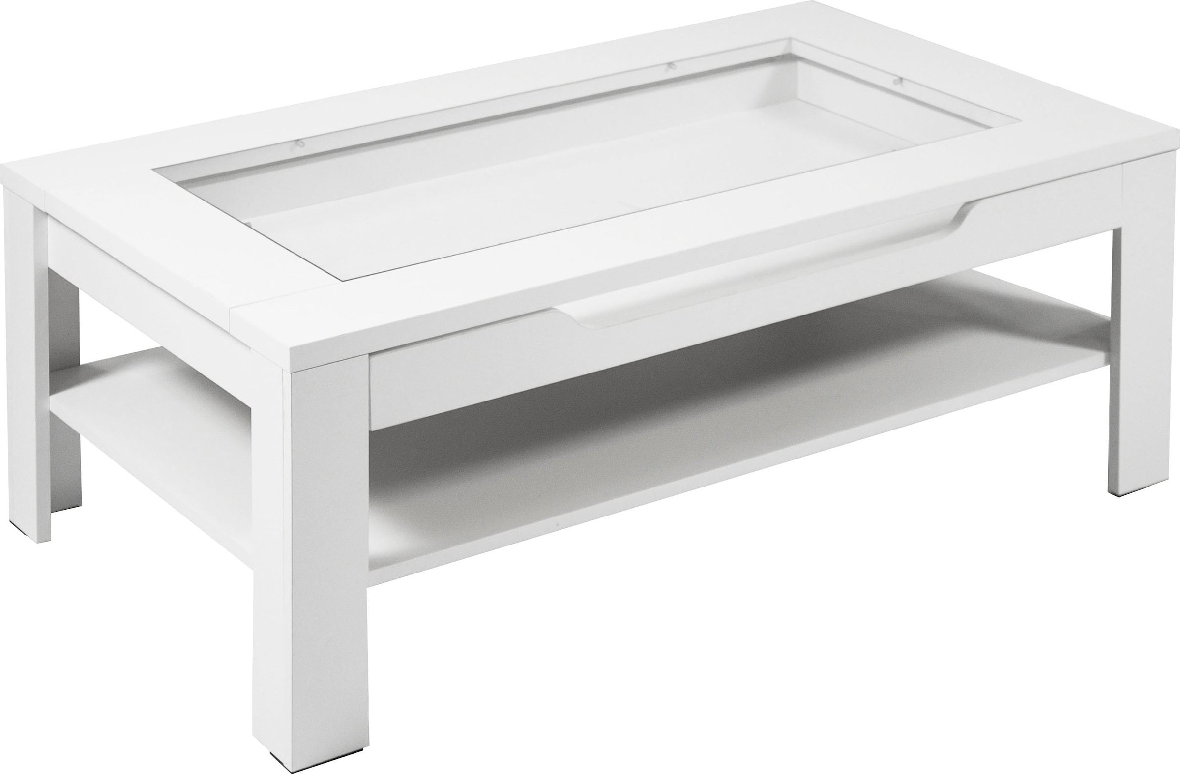 byLIVING Couchtisch »Ralph«, Breite 110 cm, mit Glaseinsatz und Schubkasten