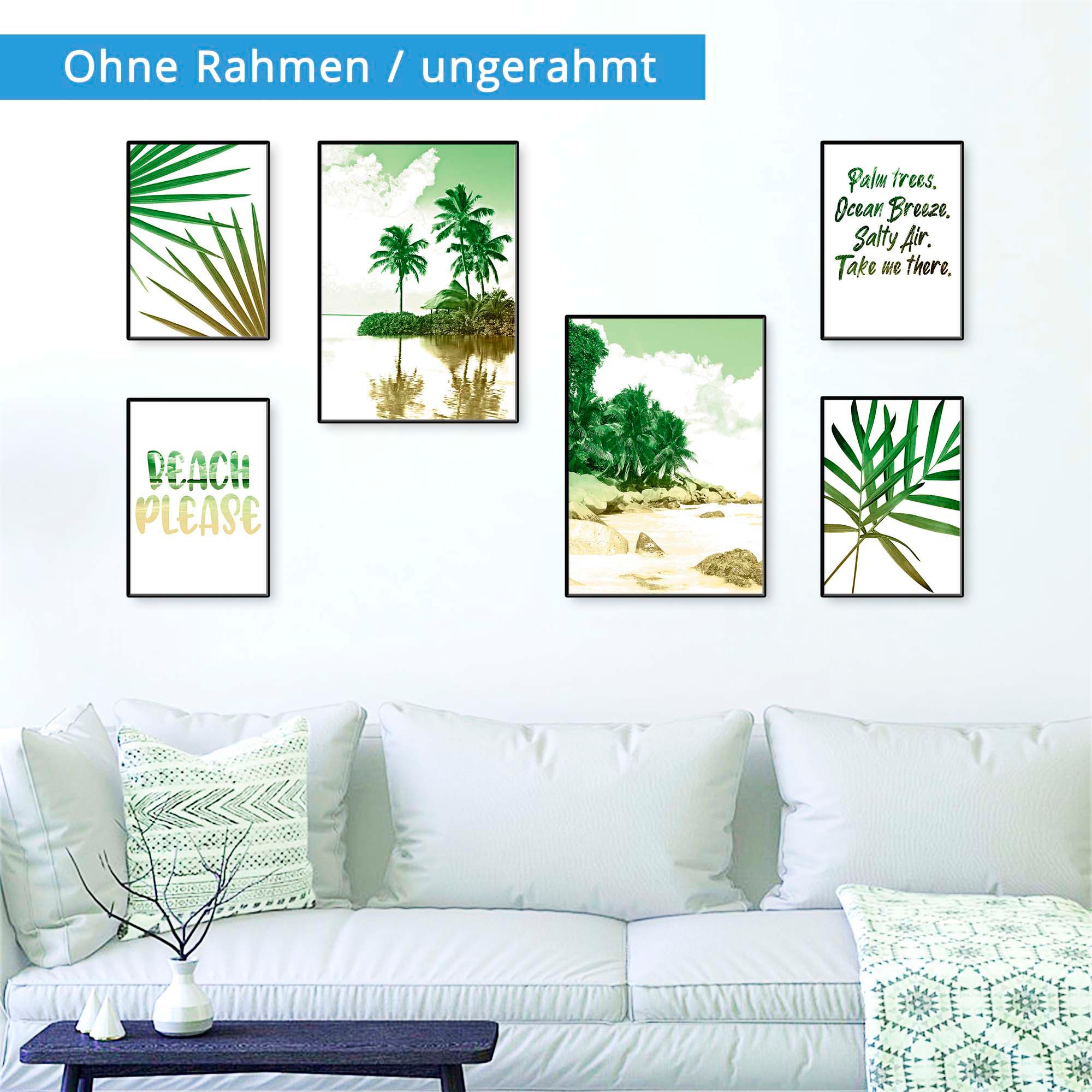 Bild, Wandposter | & Bäume, Artland »Palmen, Poster online (6 Strand St.), Jelmoli-Versand Wandbild, Meer«, Poster, bestellen