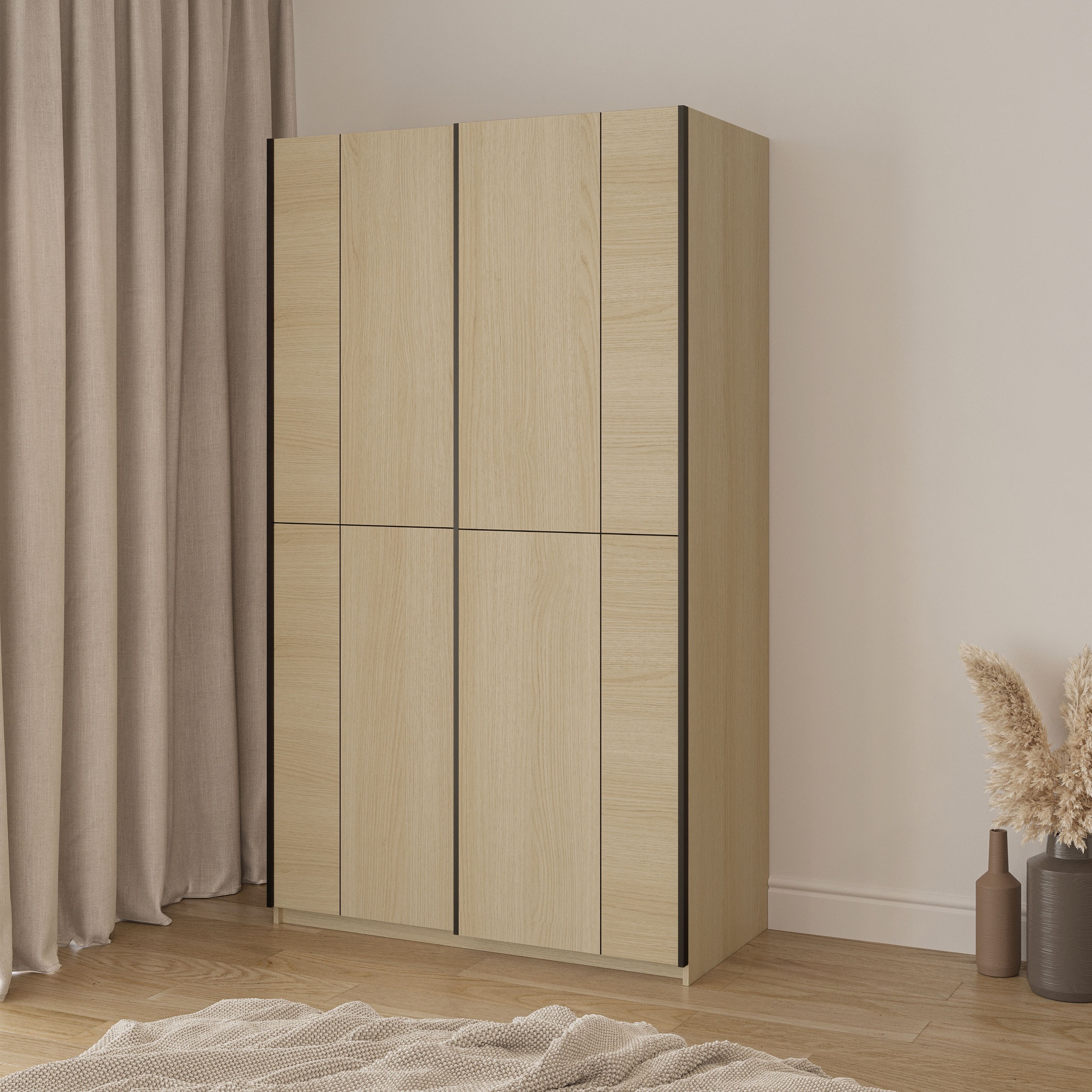 Home affaire Schiebetürenschrank »Cube Garderobenschrank incl.kompletter Innenausstattung«, Moderner Kleiderschrank, Schiebetürenschrank, Garderobe