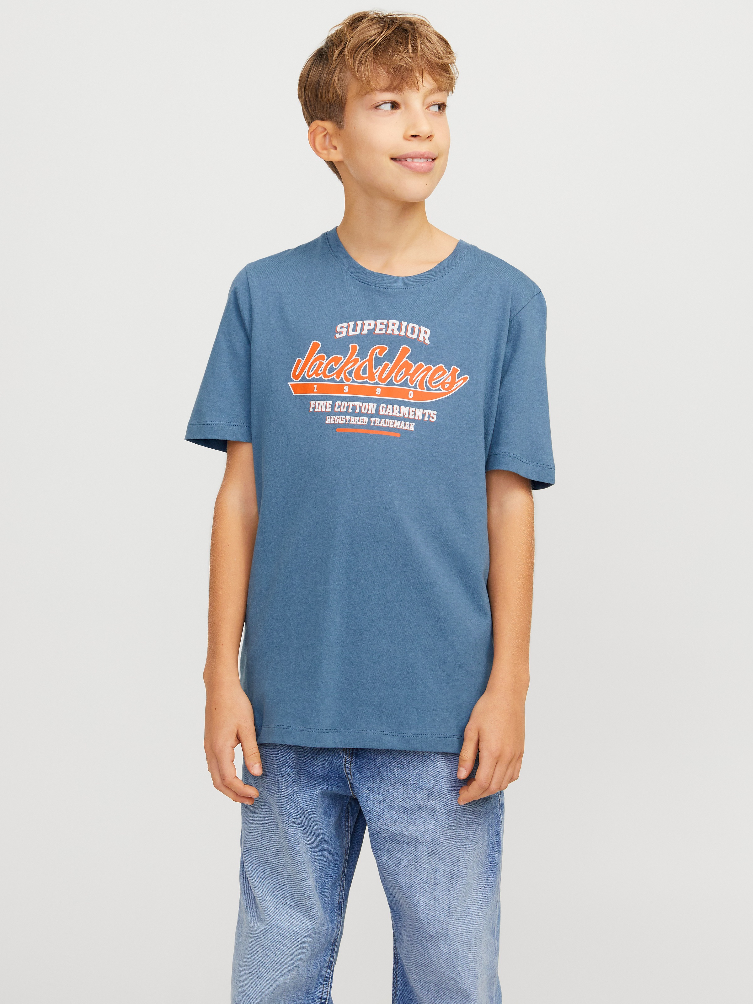 Jack & Jones Junior Rundhalsshirt »JJELOGO TEE SS O-NECK 2 COL S NOOS JNR«