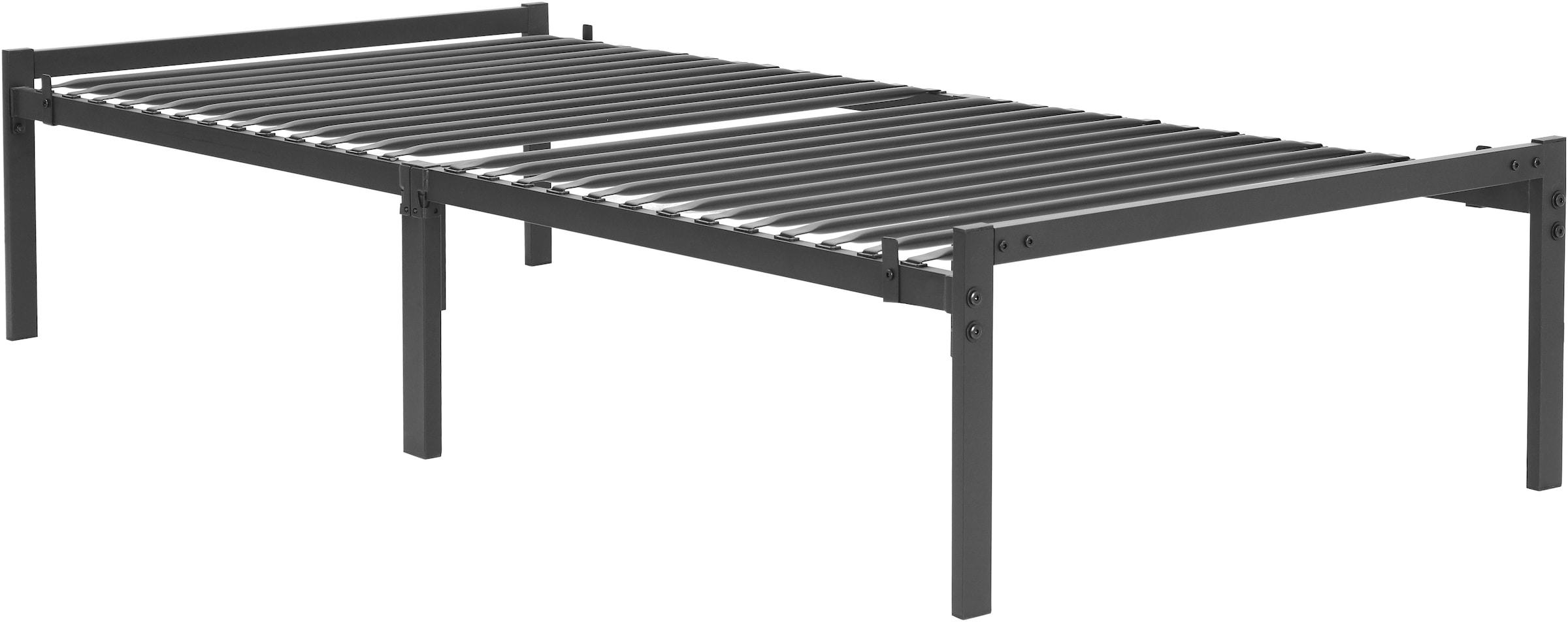 OTTO home Metallbett »LIST Bett Bettgestell Bettrahmen Einzelbett Doppelbett«, (Stahlbett schwarz in TOP Qualität und 4 Breiten), Bett mit 26 Lattenroste zum Schutz der Matratze Bestseller