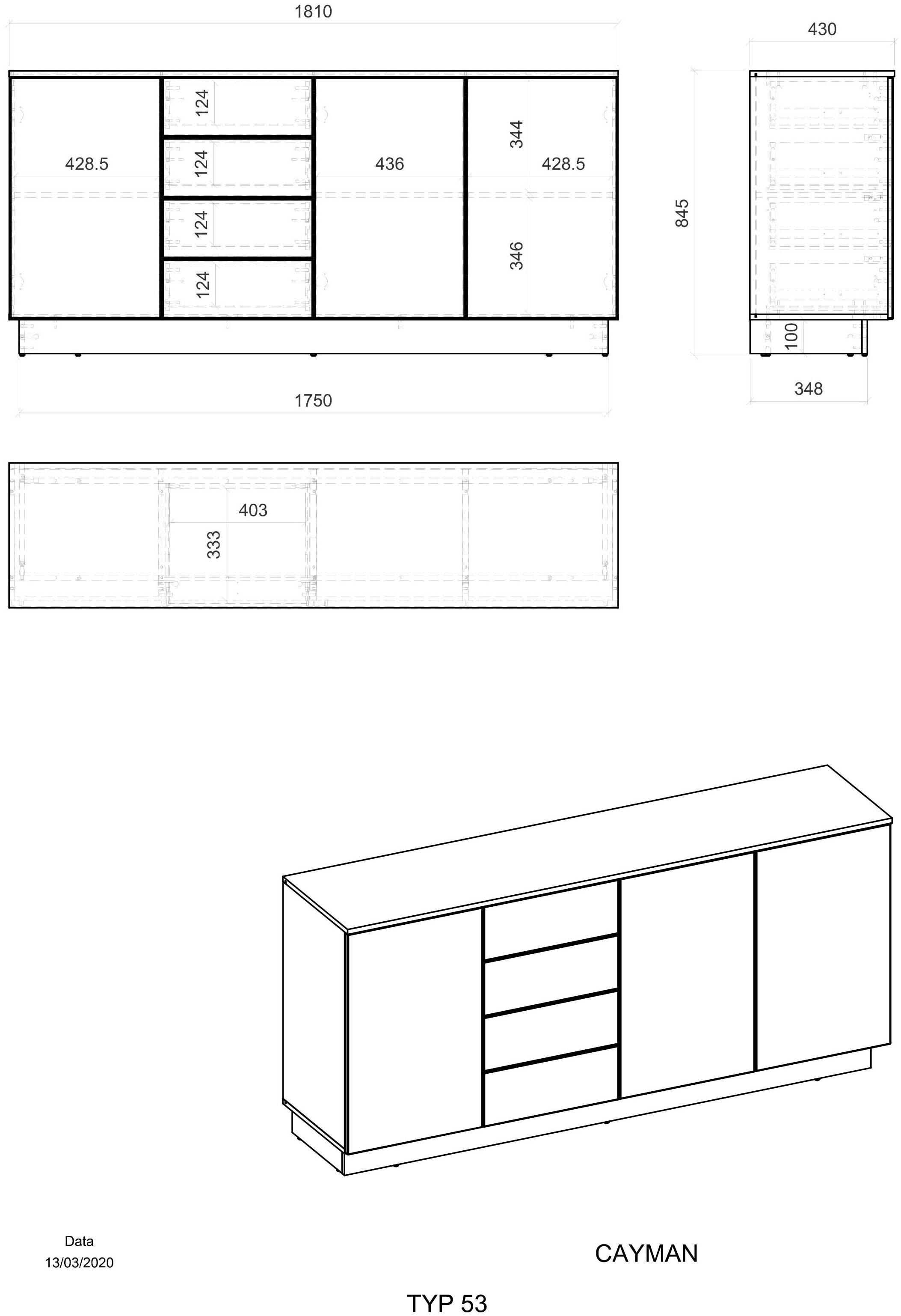 Jelmoli-Versand 181 | Sideboard cm kaufen Style of Breite »Cayman«, ca. Places online