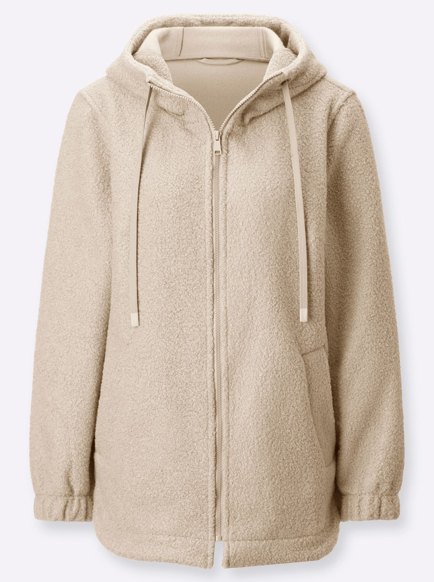Classic Basics Bouclèjacke, mit Kapuze