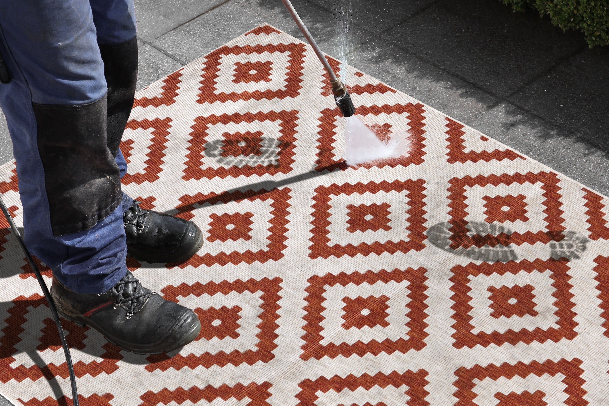 NORTHRUGS Teppich »Malta Wendeteppich«, rechteckig, In-& Outdoor, Wetterfest, Balkon, Rautenmuster, Wohnzimmer,Wasserfest