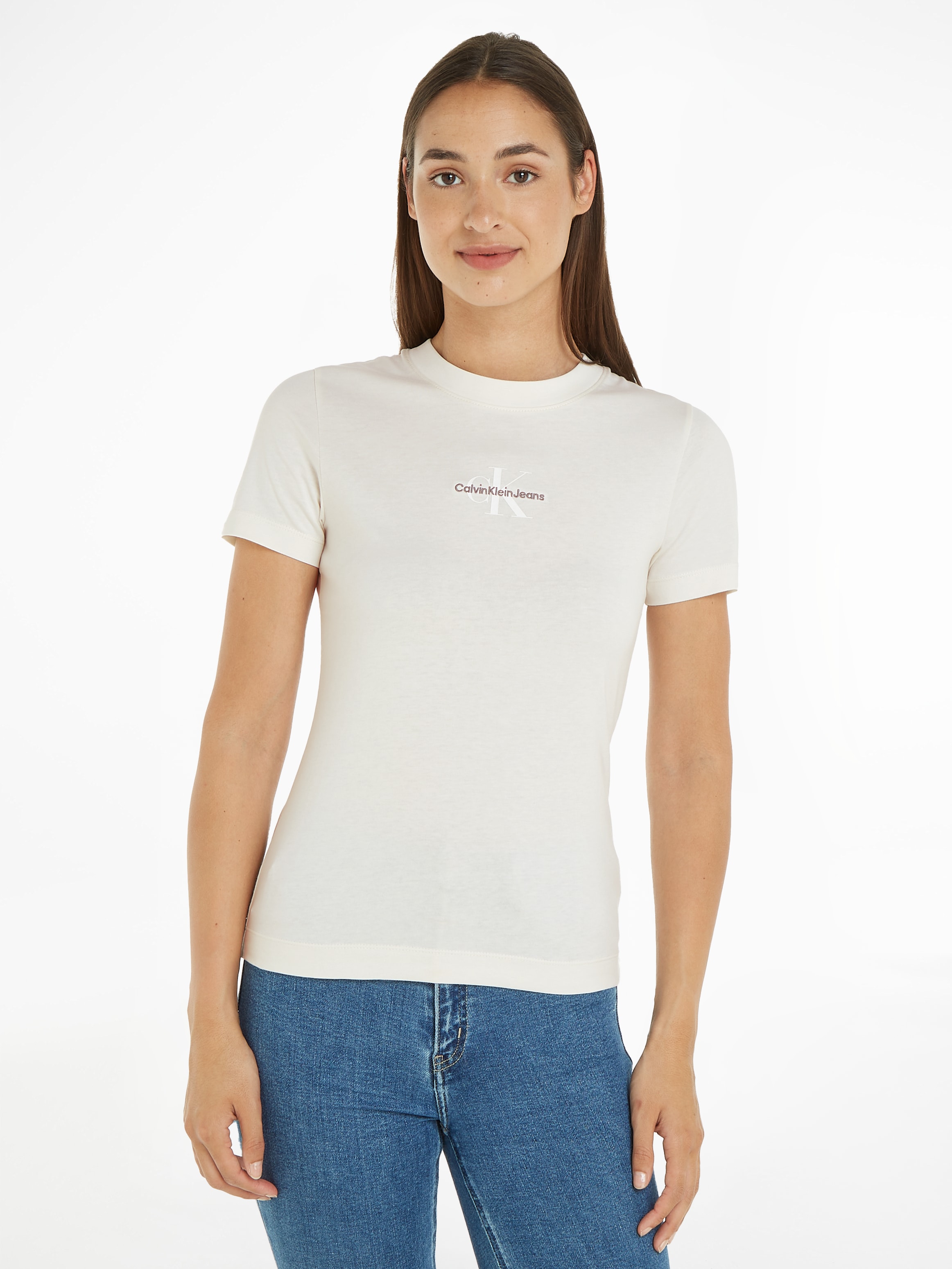 mit Calvin TEE«, SLIM online Logodruck Jeans shoppen T-Shirt Klein Jelmoli-Versand bei FIT »MONOLOGO Schweiz