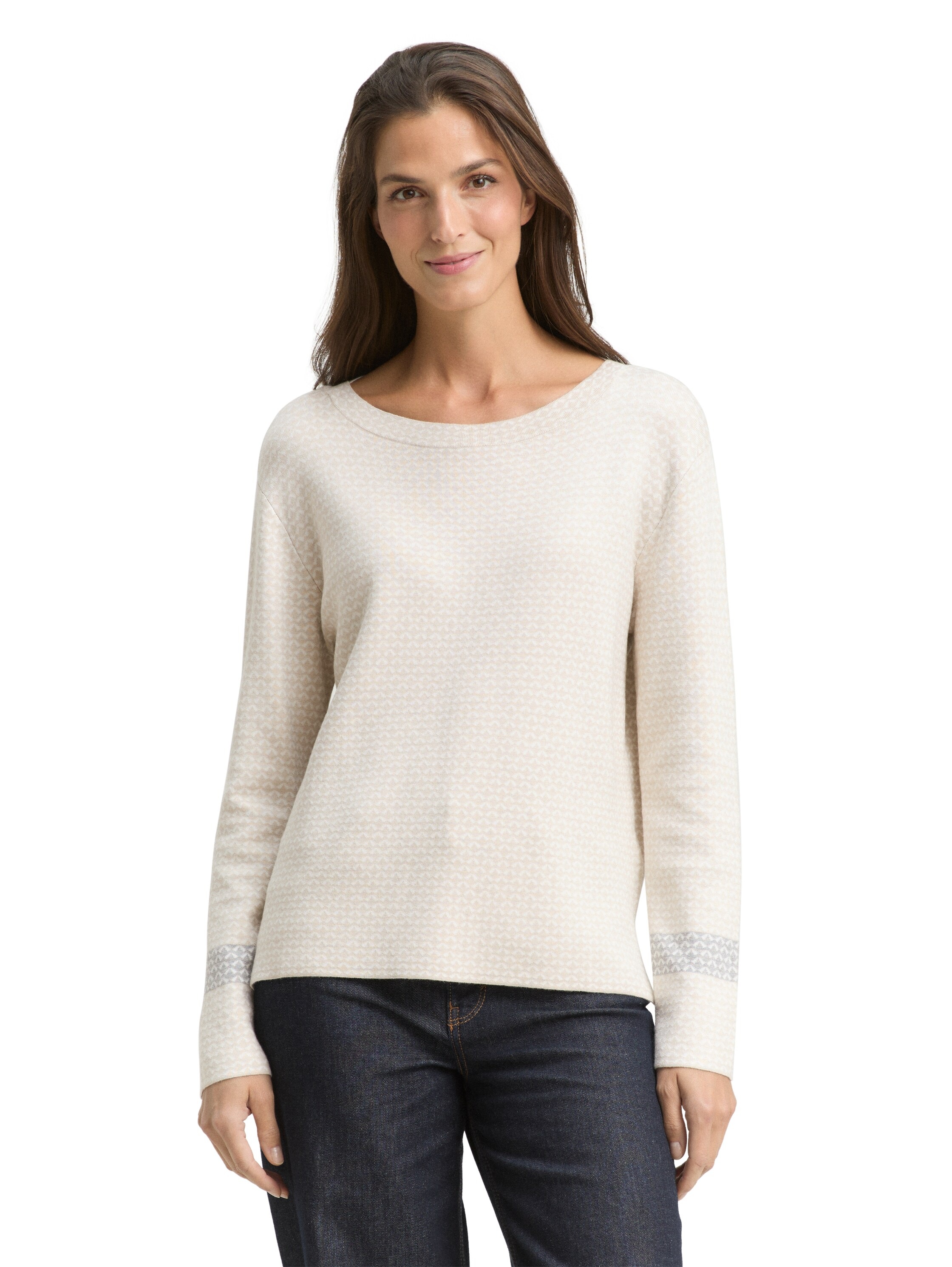 TOM TAILOR Strickpullover mit All-Over Print