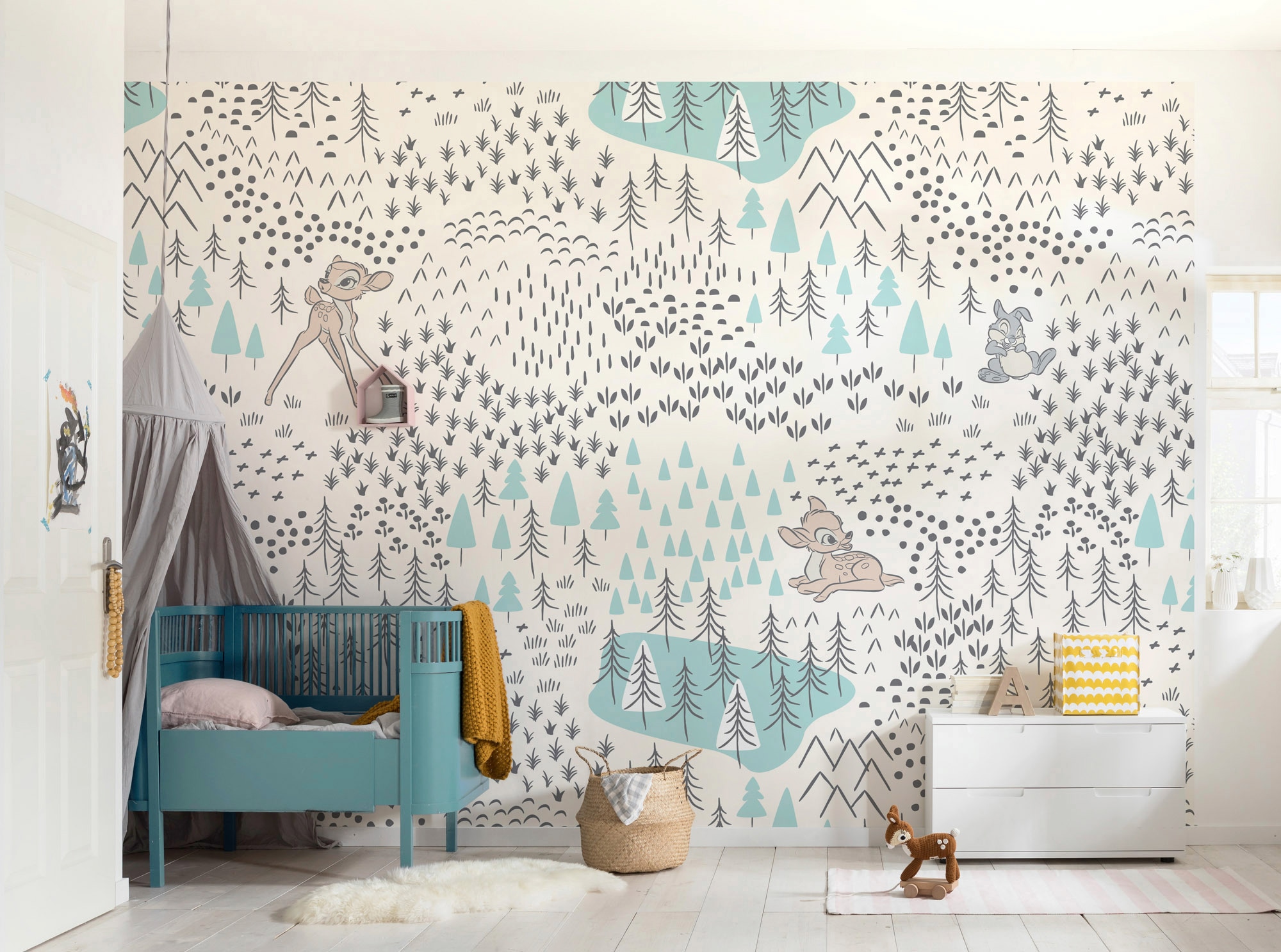 Komar Vliestapete »Digitaldruck Vlies - Bambi Woodland - Grösse 400 x 280 cm«, bedruckt, Kinderzimmer