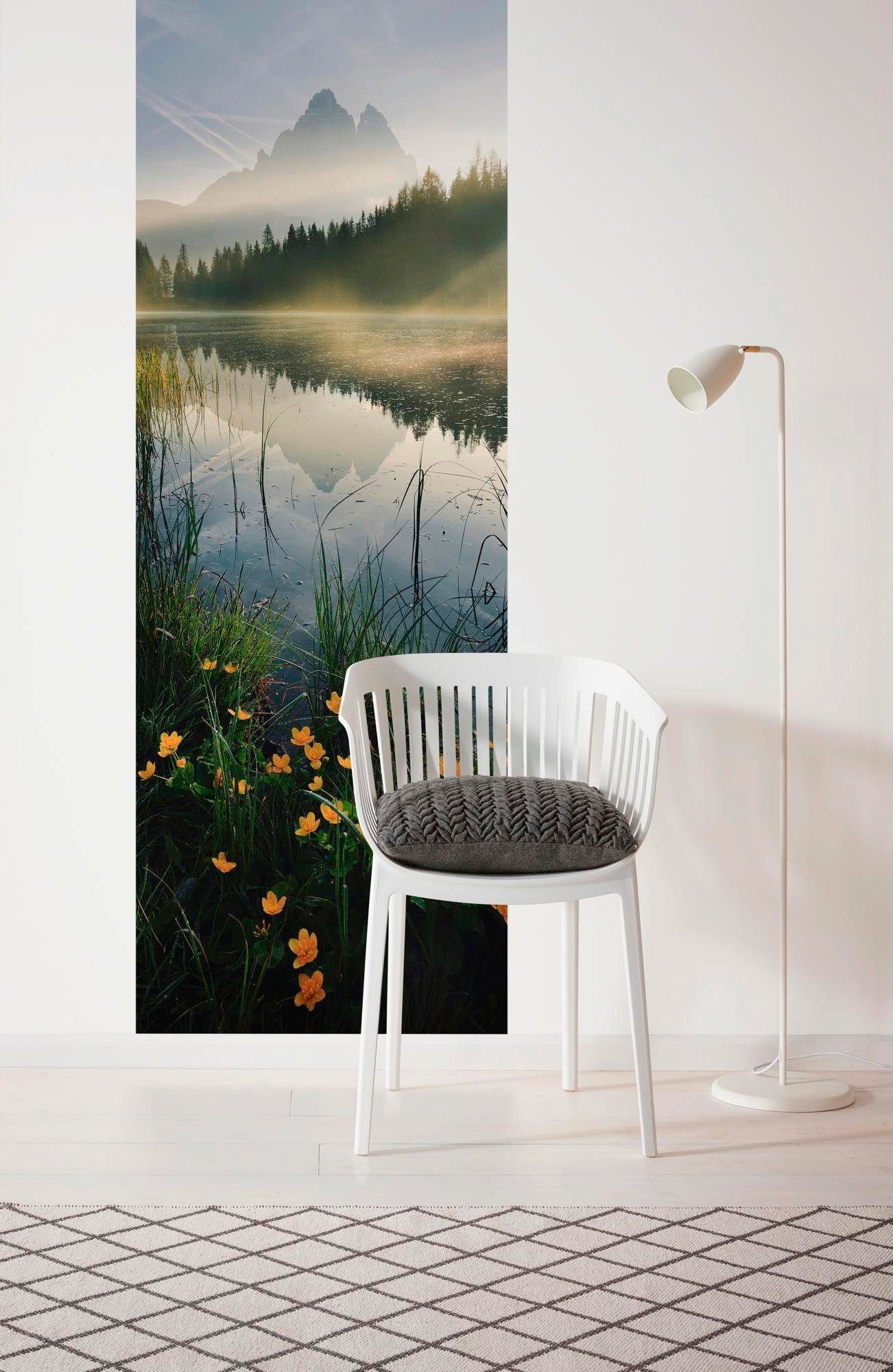 Komar Vliestapete »Digitaldruck Vlies - Morning Mist - Grösse 100 x 280 cm«, bedruckt, Wohnzimmer, Schlafzimmer