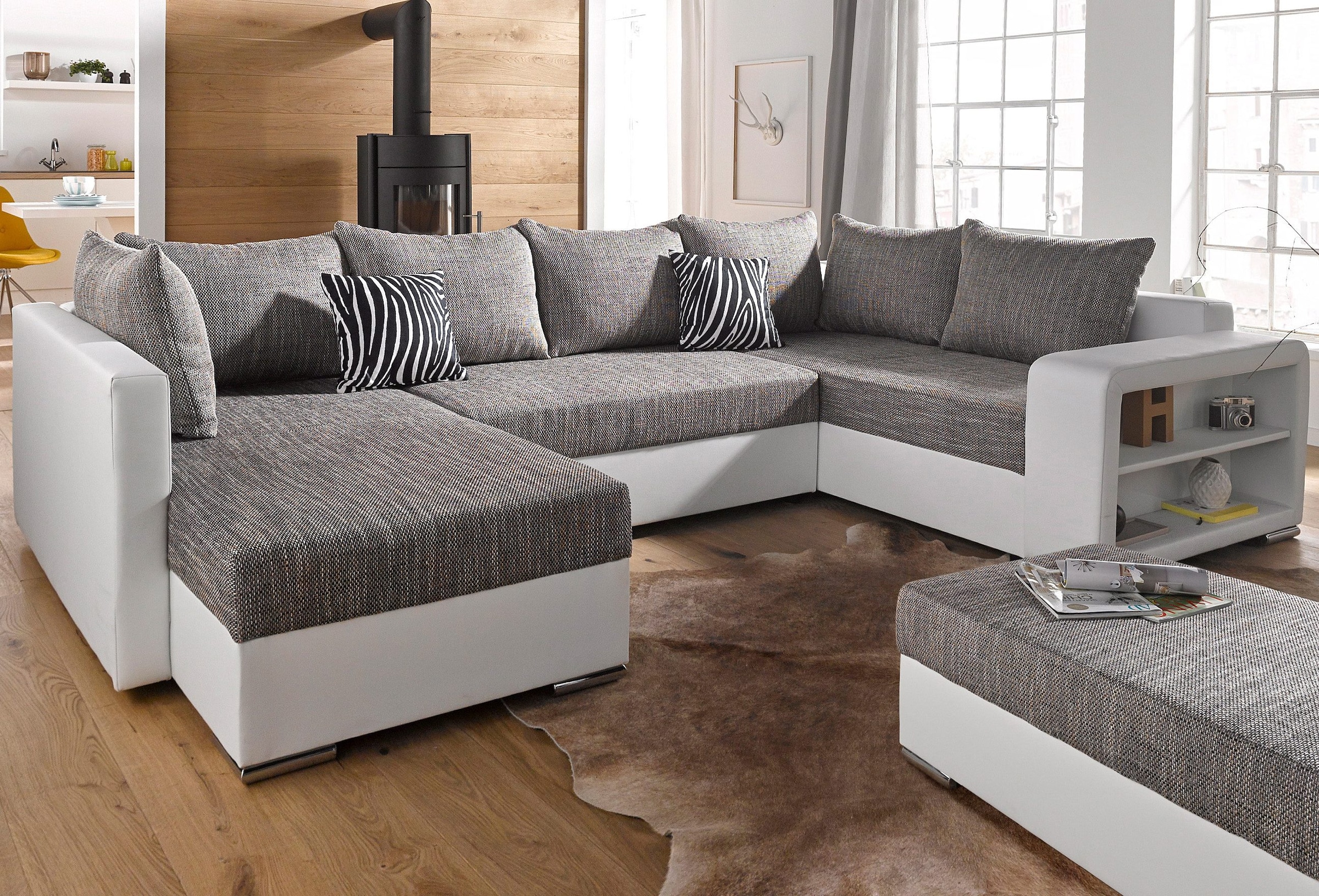 COLLECTION AB Wohnlandschaft »John U-Form«, mit Bettfunktion, wahlweise mit Federkern