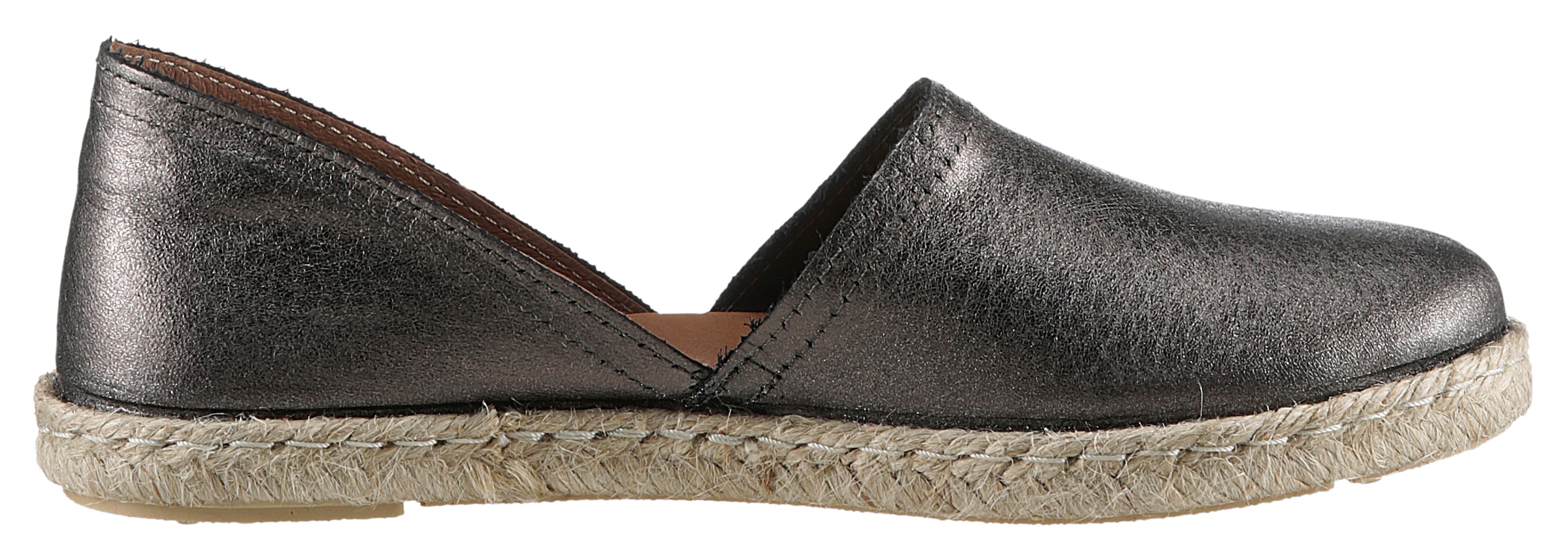 VERBENAS Espadrille »CARMEN NUCLEO METAL«, Slipper, Sommerschuh, Strandschuh im Metallic Look