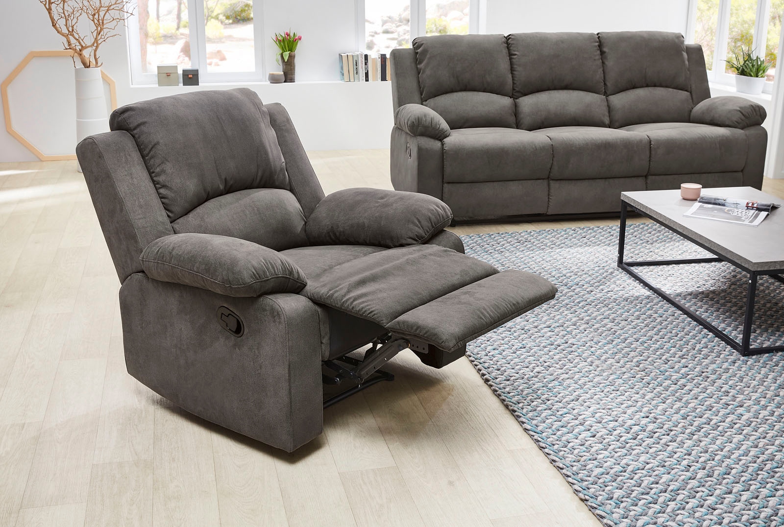 Jockenhöfer Gruppe Sessel "Dakota, B: 97 cm, Sitzhöhe: 47 cm" mit Relax- & Liegefunktion, Taschenfederkern-Polsterung