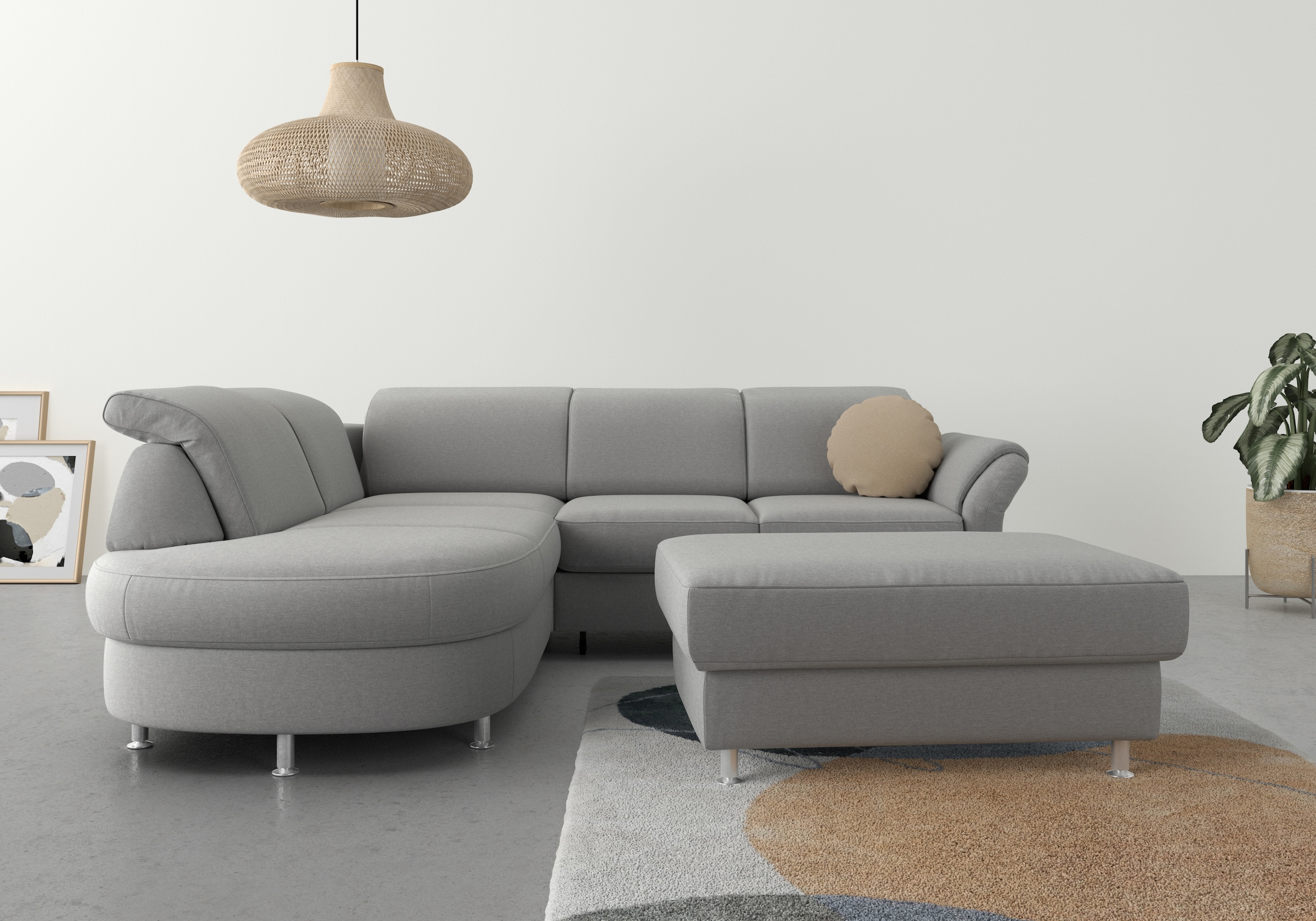 sit&more Ecksofa "Apulia L-Form" wahlweise Schlaffunktion, Bettkasten und Kopf- und Armteilverstellung