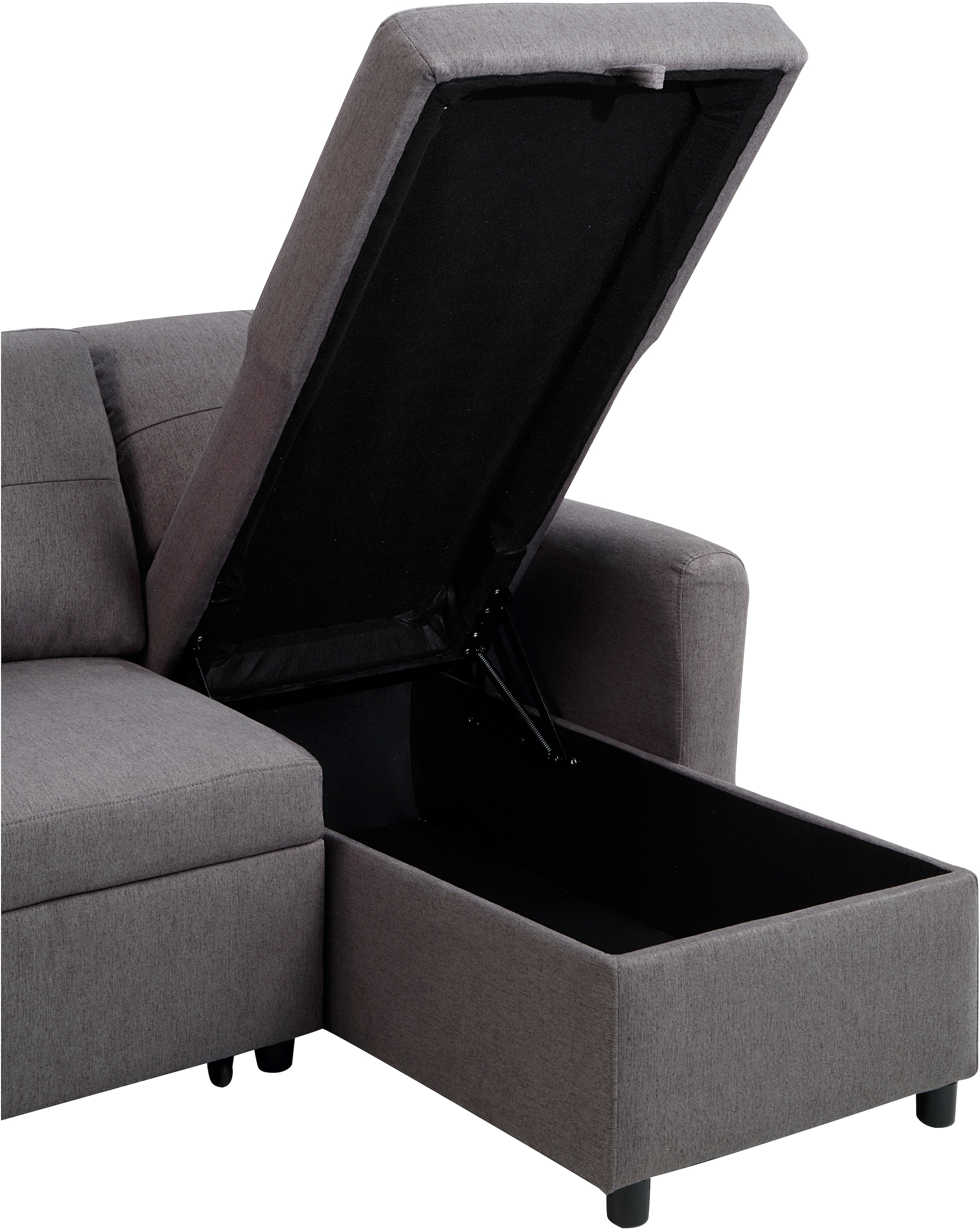 ATLANTIC home collection Schlafsofa »Gustavo L-Form«, mit Schlaffunktion, Stauraum & seitlichen Taschen