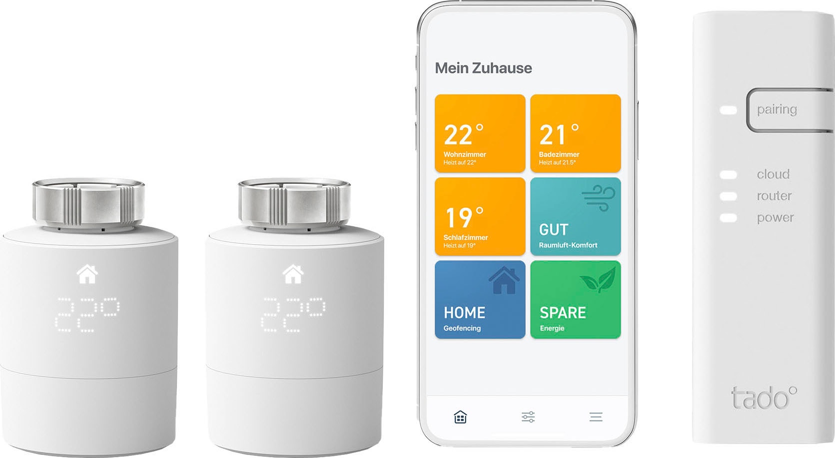 Tado Heizkörperthermostat »Starter Kit mit 2 Smarten Heizkörper-Thermostaten V3+«