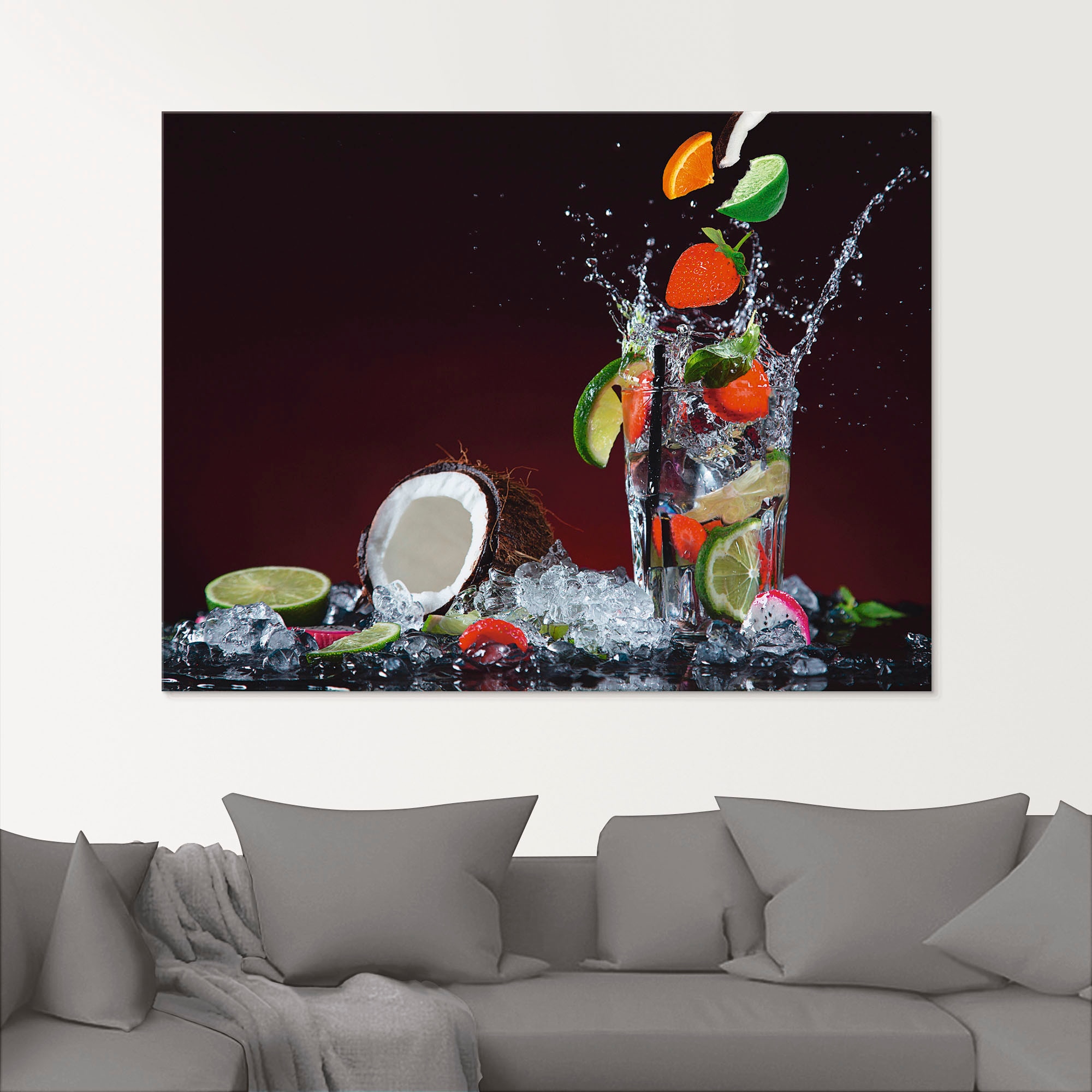 Artland Glasbild »Frischer Fruchtcocktail II«, Getränke, (1 St.), in verschiedenen Grössen