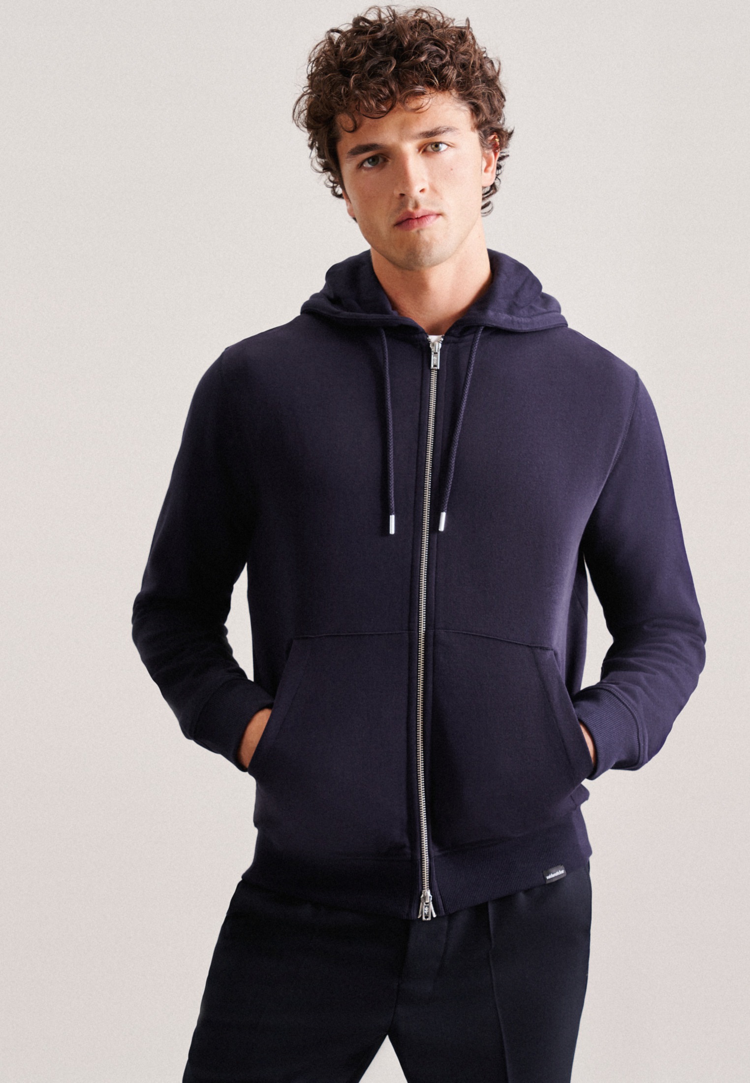 seidensticker Sweatjacke »Regular« Langarm Kapuze Uni