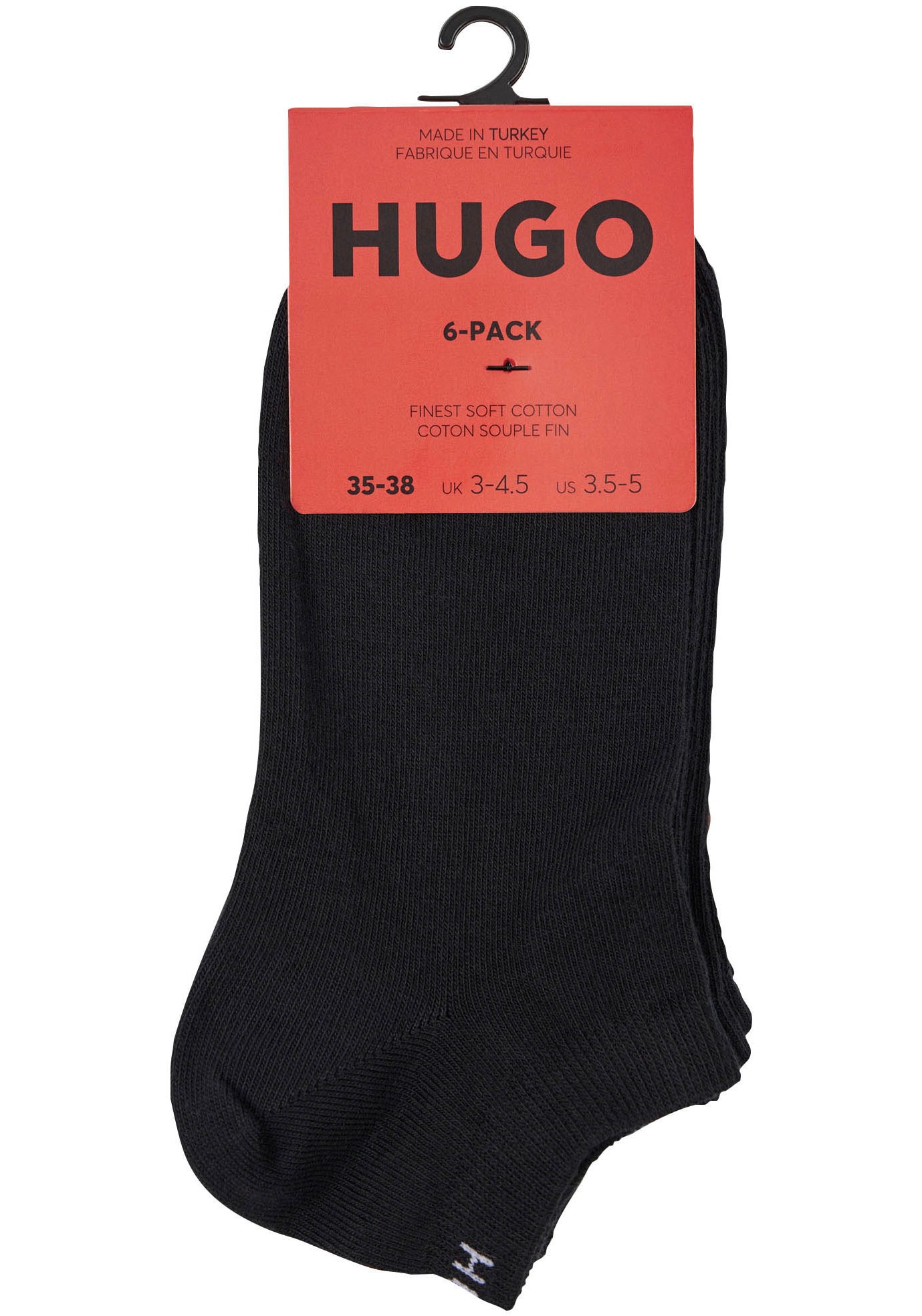 HUGO Underwear Sneakersocken »Socken 6P AS UNI CC W 10«, (6 Paar), mit Markenschriftzug am Bündchen