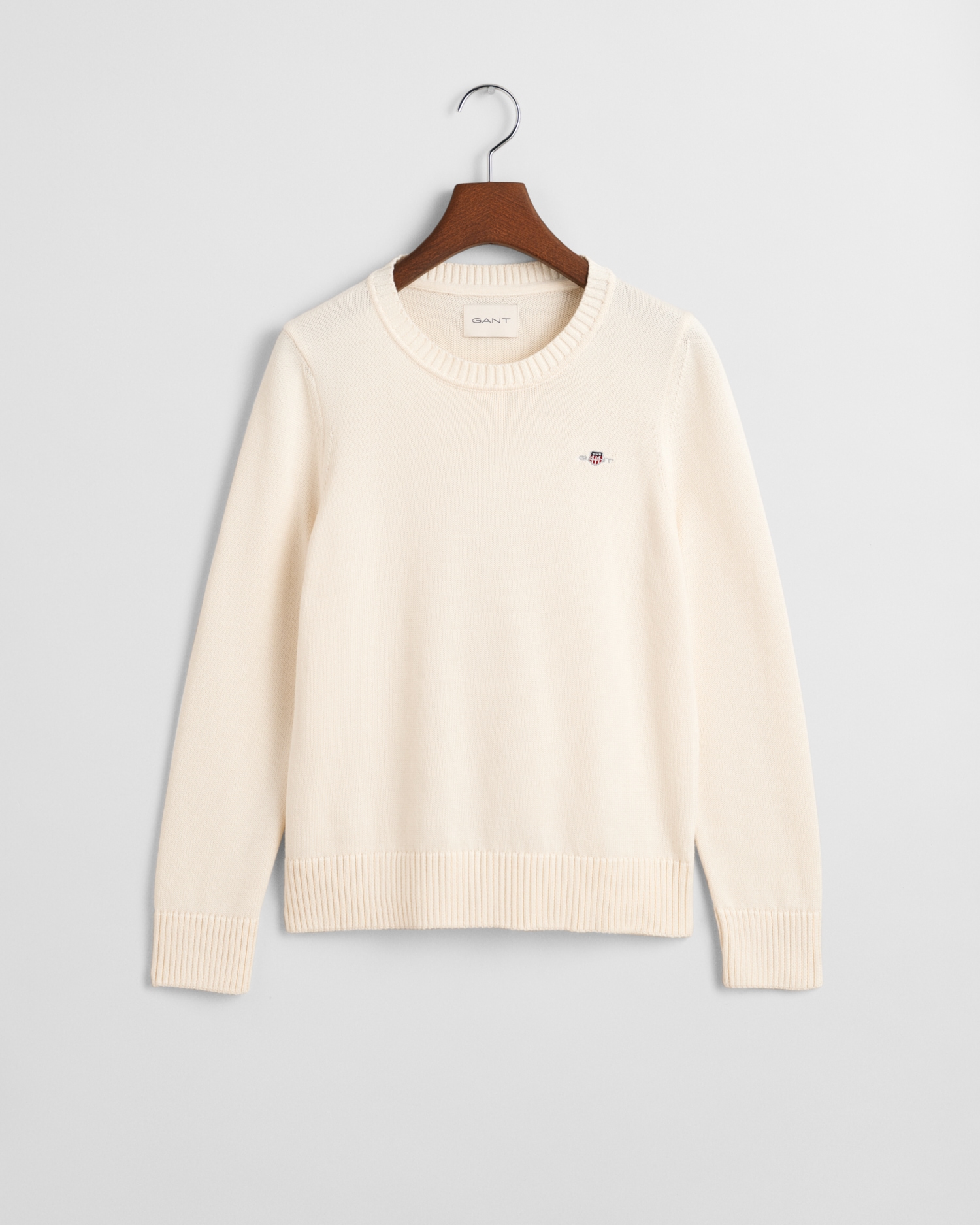 Gant Rundhalspullover »CLASSIC COTTON C-NECK«, mit Zopfstrickmuster