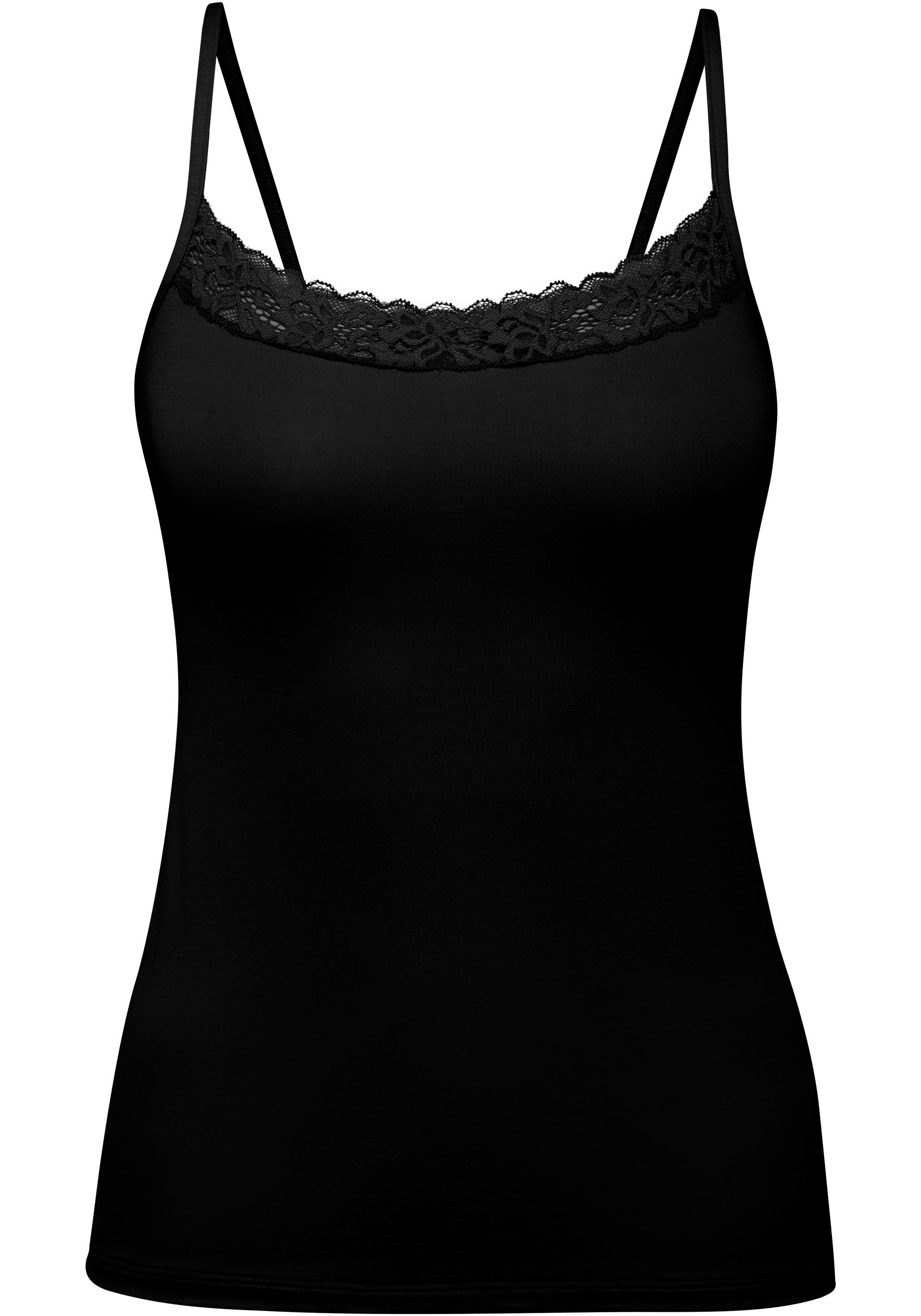 CALIDA Unterhemd »Natural Comfort Lace«, Top mit verstellbaren Trägern, zarter Spitzen-Look