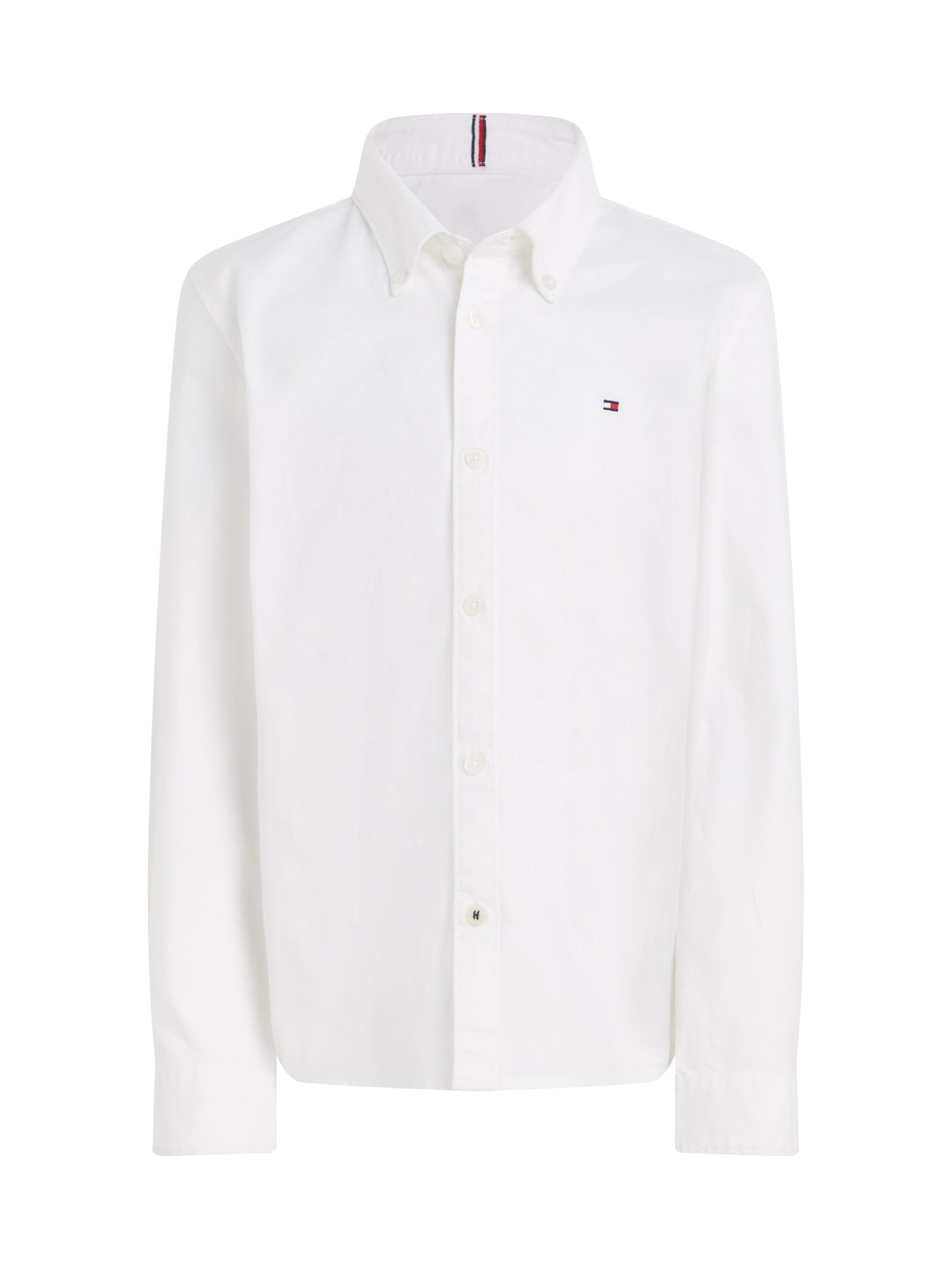 Tommy Hilfiger Langarmhemd »BOYS STRETCH OXFORD SHIRT L/S«, Kinder bis 16 Jahre, Button-down-Kragen, Langarm, Logo-Flag