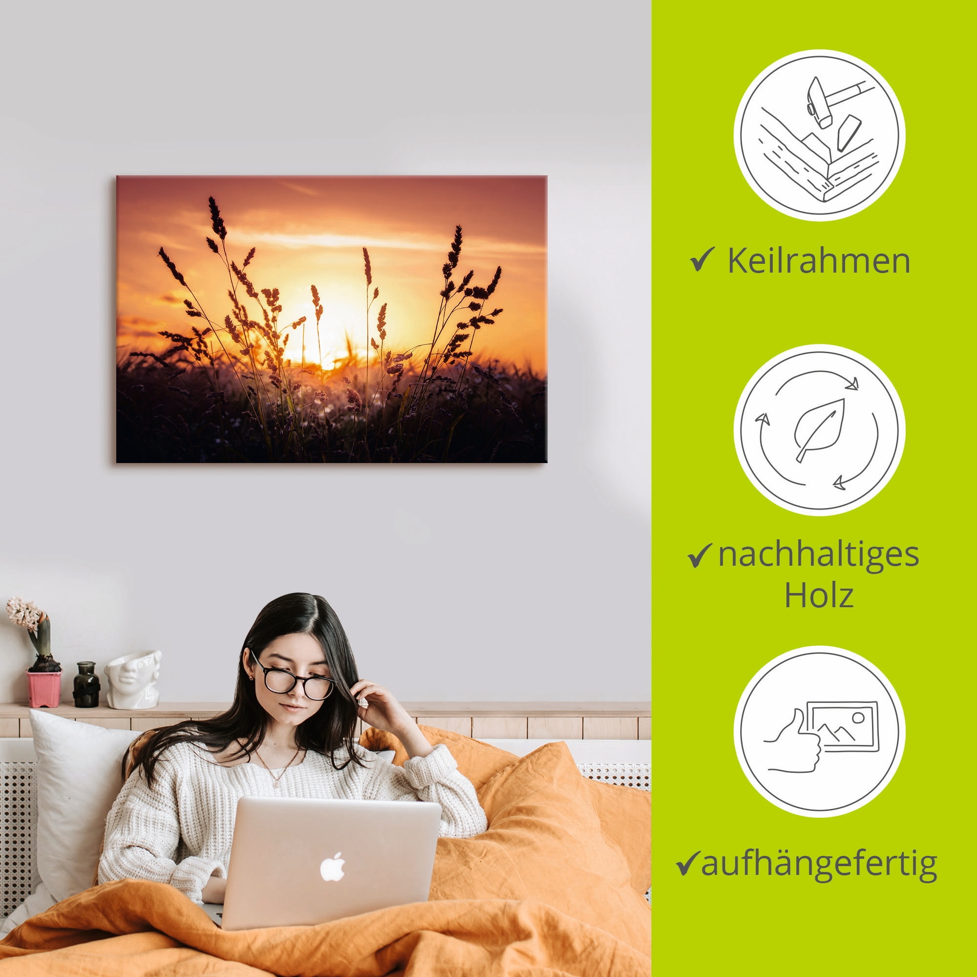 Artland Wandbild »Träumen«, Felder, (1 St.), als Leinwandbild, Wandaufkleber in verschied. Grössen