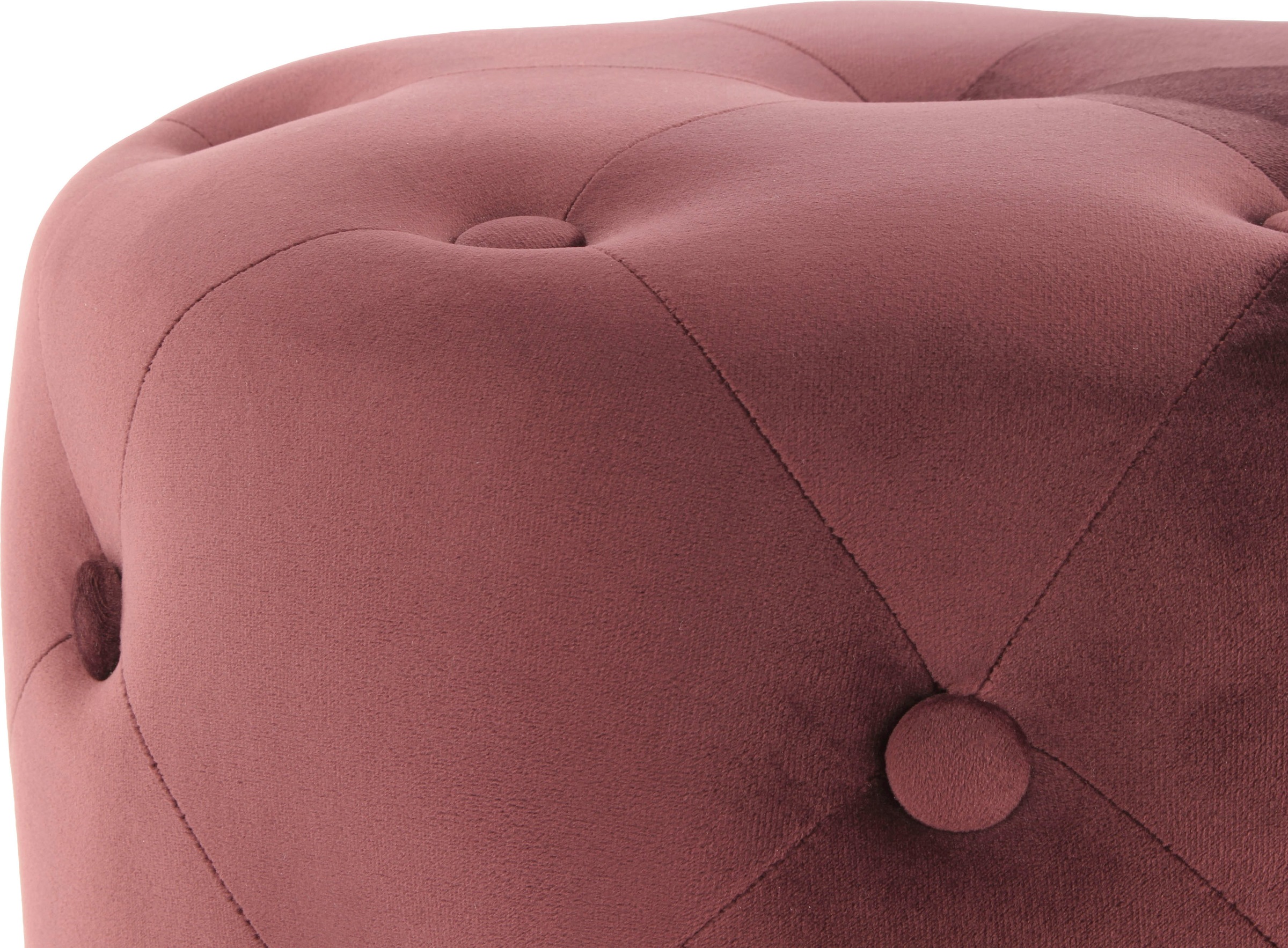 Kayoom Sitzhocker »Hocker Piano 225, in dekorativem Design, mit weichem Velvet-Bezug«, (1 St.), rund, glamourös, hochwertig, gesteppt, mit eingelassenen Dekoknöpfen