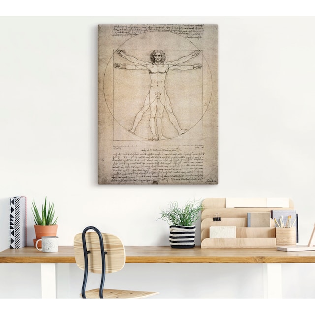 Artland Wandbild »Porportionszeichnung, nach Vitruv. 1490«, Mann, (1 St.),  als Leinwandbild, Wandaufkleber oder Poster in versch. Grössen online  shoppen | Jelmoli-Versand