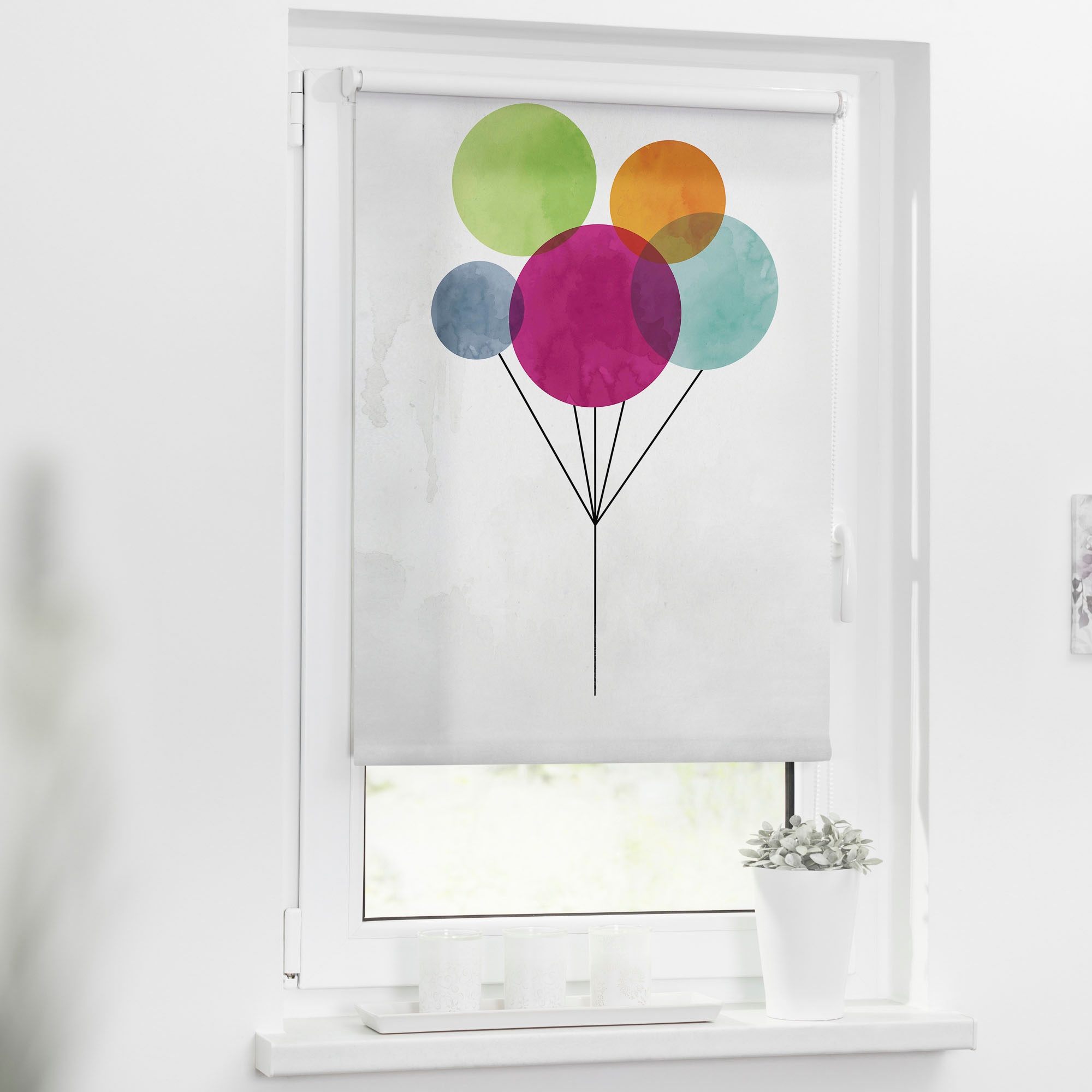 LICHTBLICK Jelmoli-Versand bestellen Ballon«, freihängend, bedruckt | online »Klemmfix Seitenzugrollo Lichtschutz, ohne Bohren, ORIGINAL Motiv
