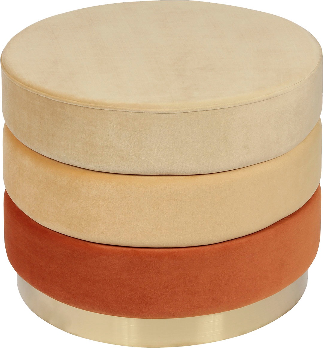 Kayoom Polsterhocker »Hocker Matilda 325, Edler Touch durch goldfarbenenen Sockel«, (1 St.), Samtbezug, farbig geschichtete Polsterung, goldfarbenener Sockel
