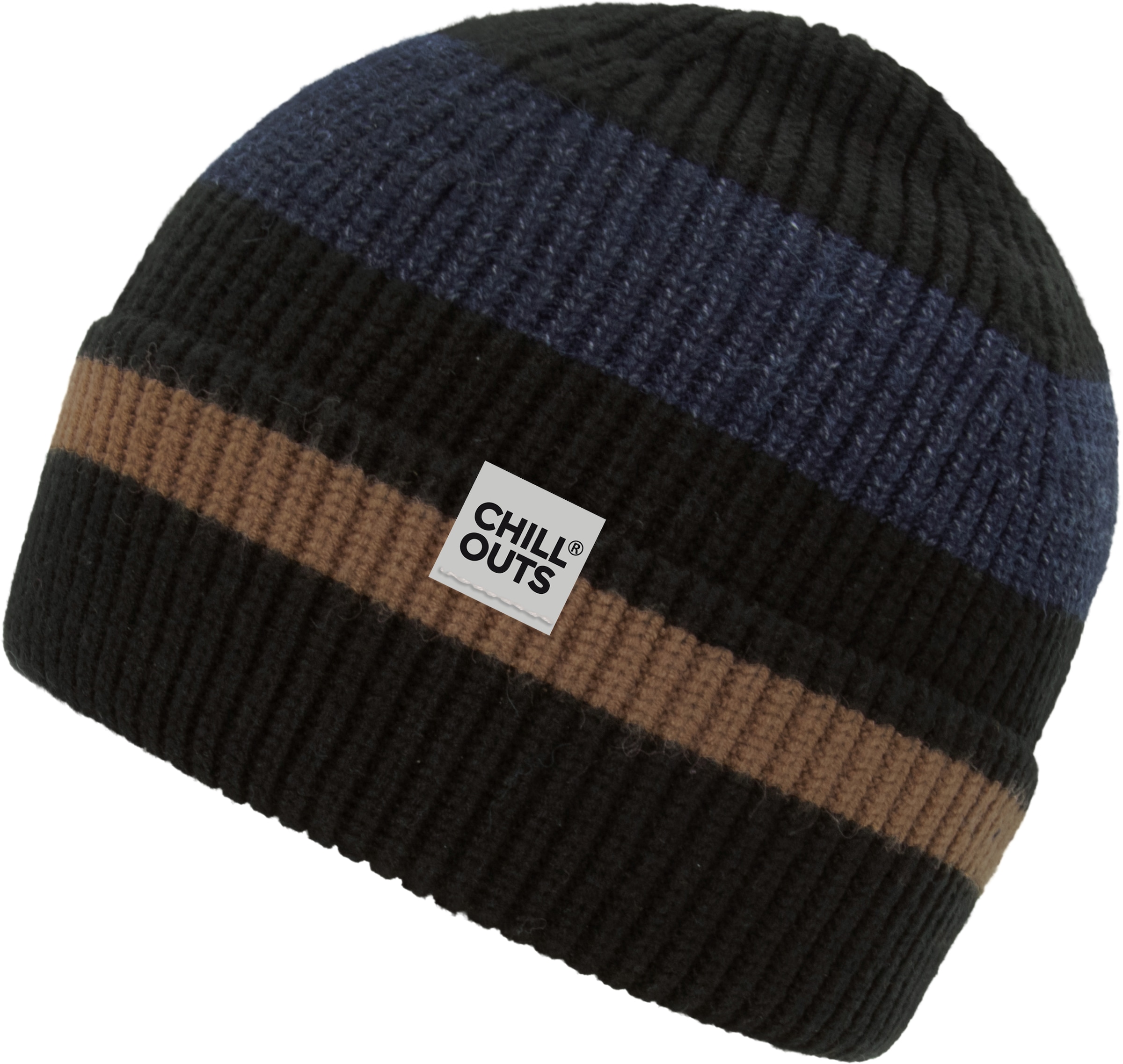 chillouts Beanie »Bastian Hat« mit sportlichem Streifen-Design, Logo-Label