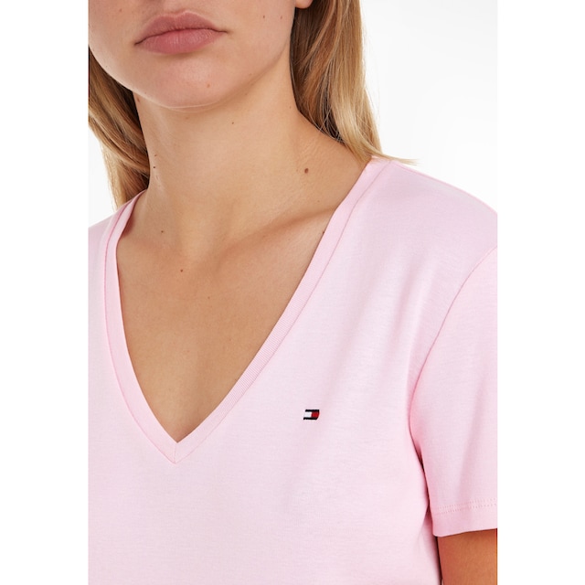 Tommy Hilfiger T-Shirt »SLIM CODY RIB V-NECK SS«, mit dezenter Logostickerei  online shoppen bei Jelmoli-Versand Schweiz