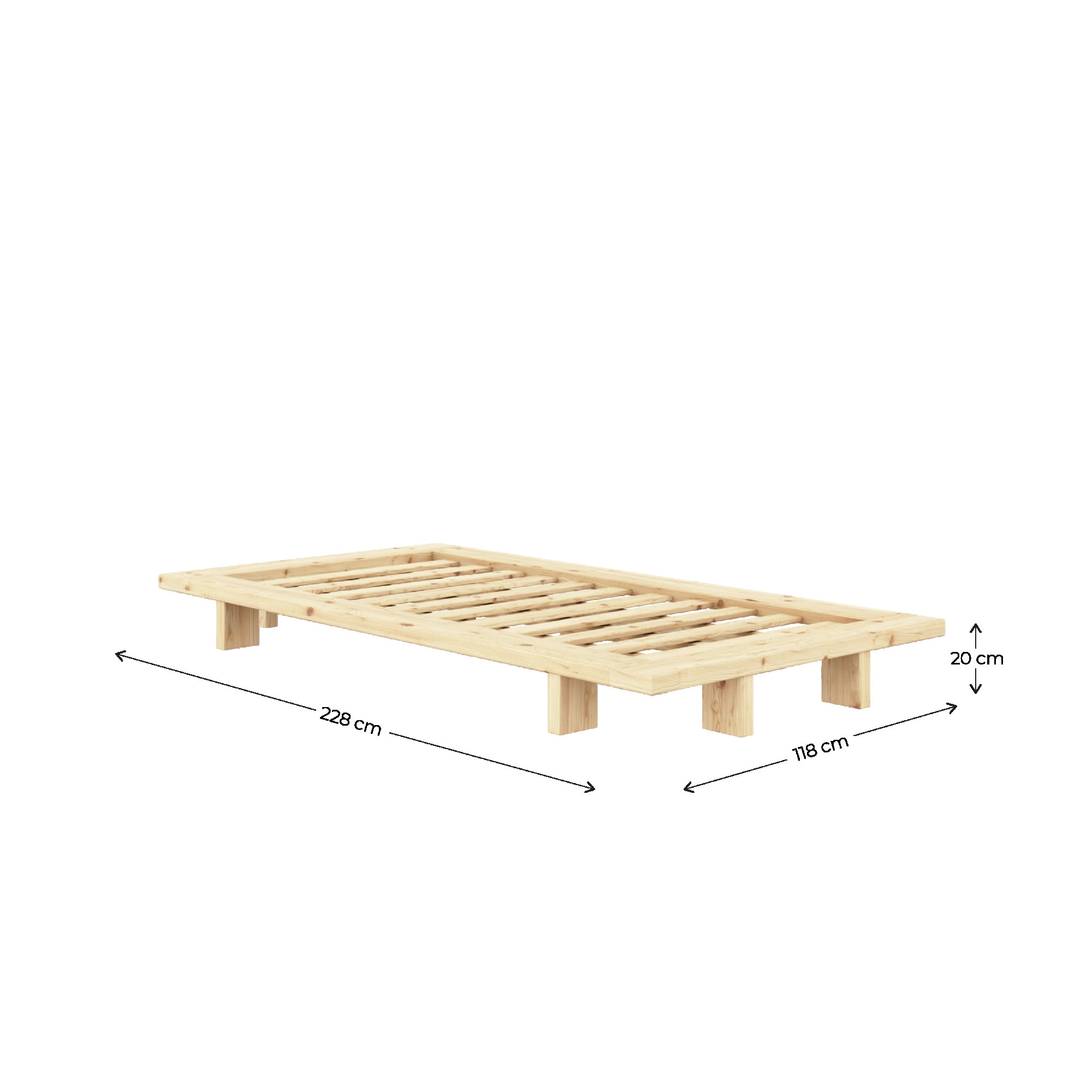 Karup Design Bettgestell »Bettgestell JAPAN BED Futonbett aus FSC®-zertifiziertem Massivholz«, (Mit Lattenrost), zeitlos, bequem & in mehreren Farben und Grössen erhältlich.