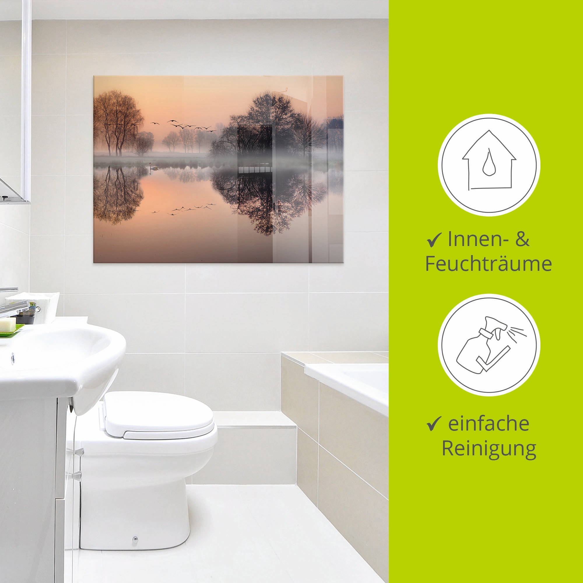 Artland Glasbild »Früh morgens am See....«, Gewässer, (1 St.), in verschiedenen Grössen