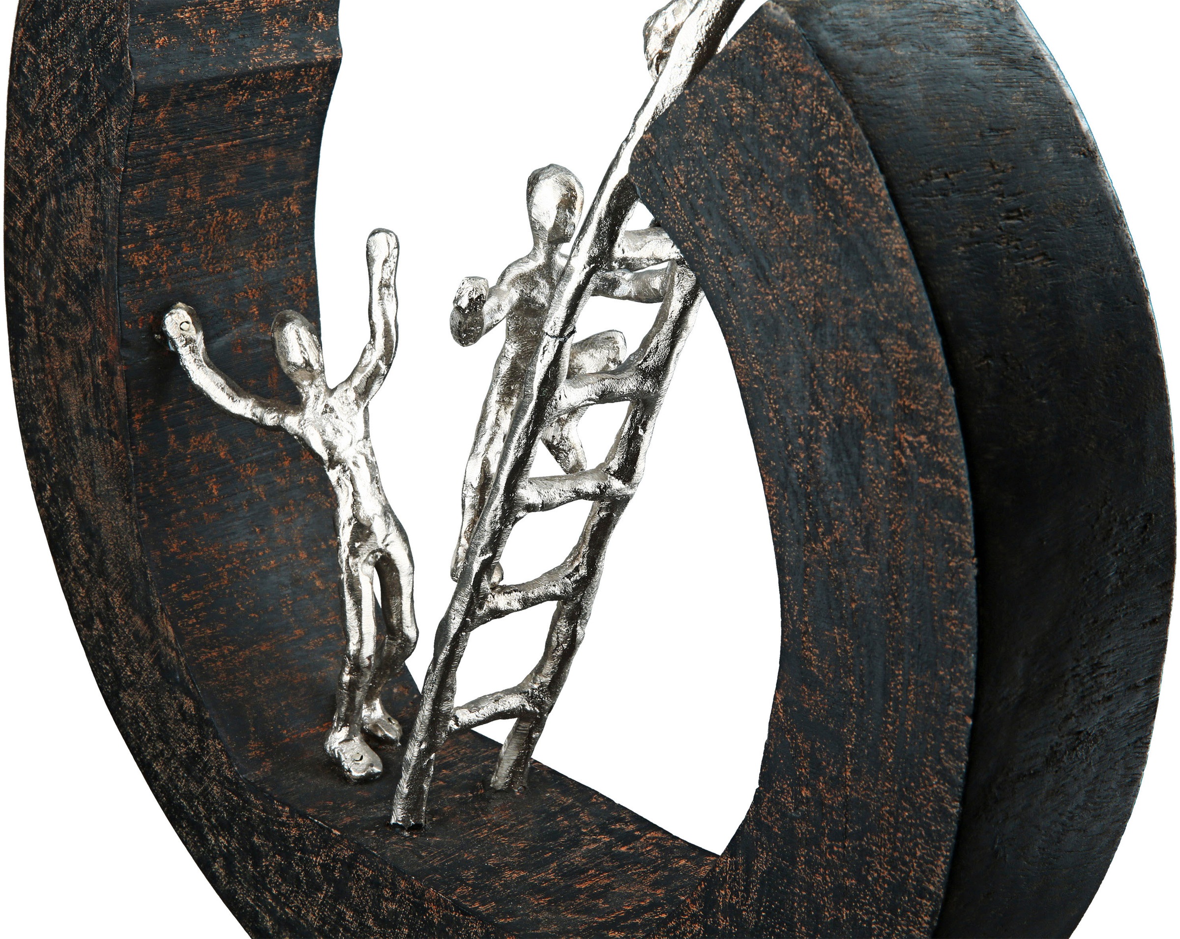 Jelmoli-Versand by Holz, & 32 Metall Hinauf, bestellen Höhe Gilde Wohnzimmer Dekoobjekt, online schwarz/silber«, Dekofigur »Skulptur aus cm, | Casablanca