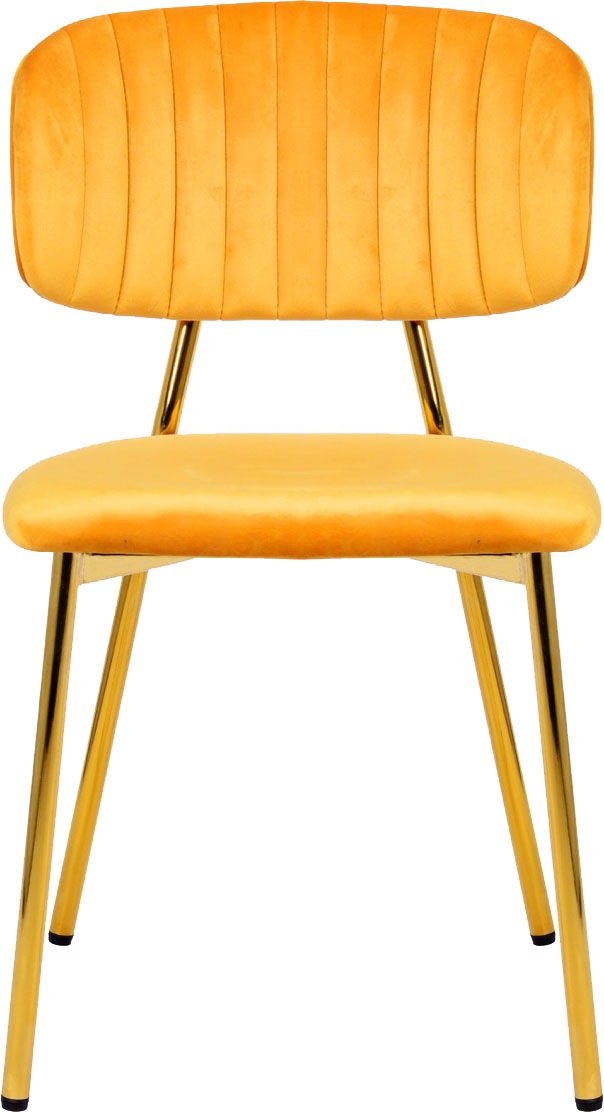 Kayoom Polsterstuhl »Stuhl Giselle 125 2er-Set, pflegeleichter Samtbezug«, (Set), 2 St., mit Armlehnen, goldenes Gestell aus Edelstahl, Samtbezug, Ziernähte