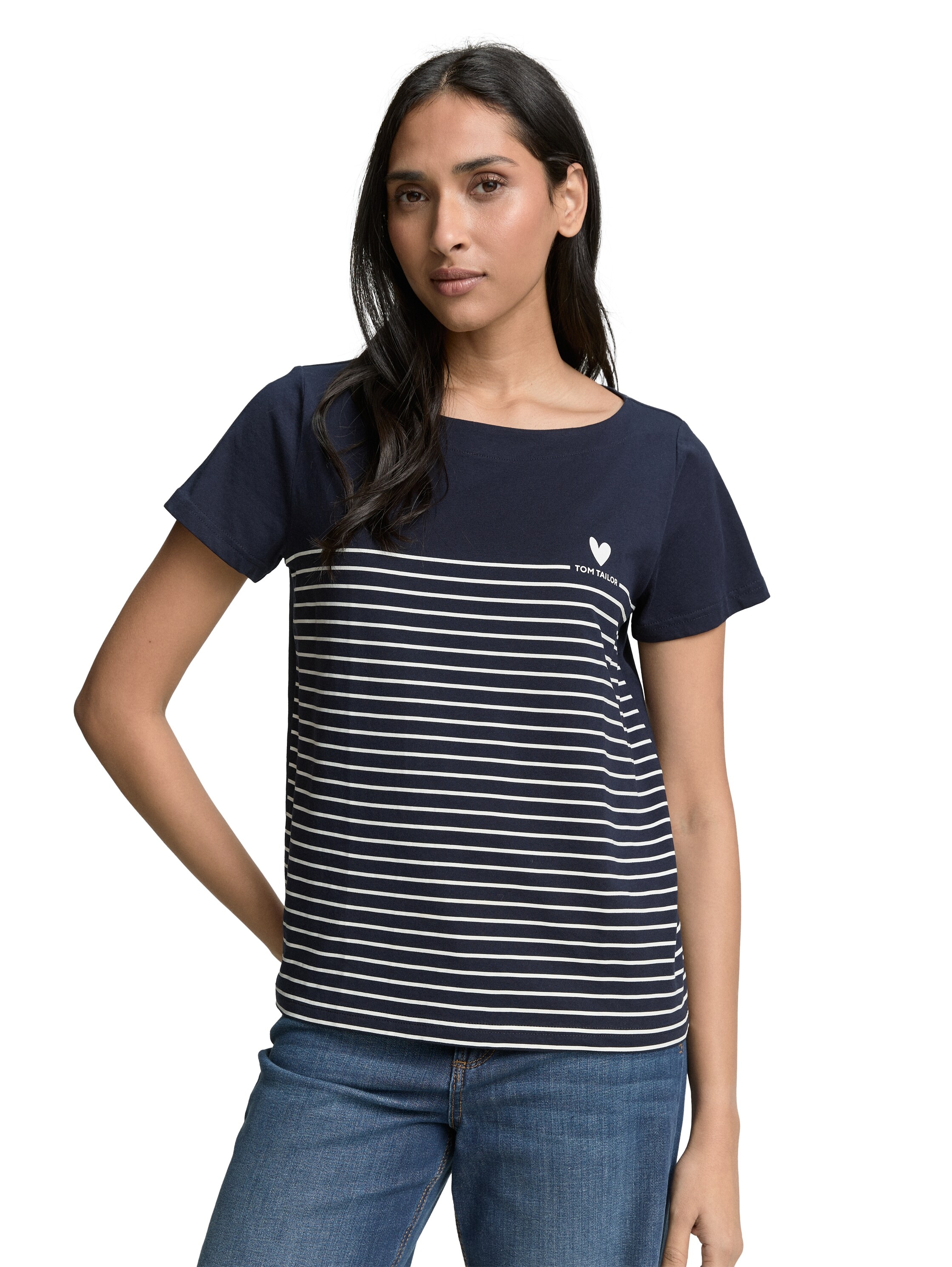 TOM TAILOR Print-Shirt, (2 tlg.), mit Streifen- und Logoprint