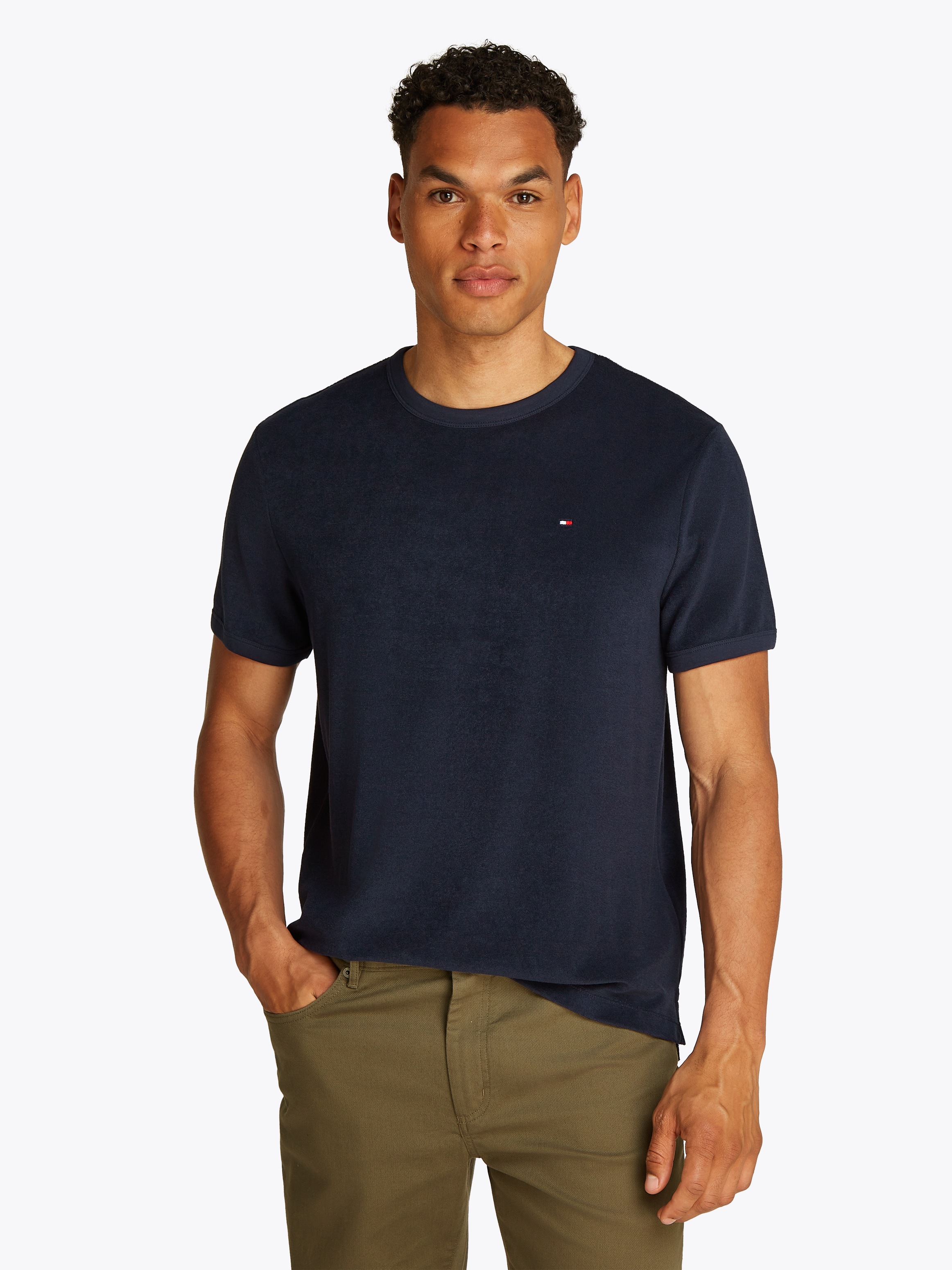 Tommy Hilfiger T-Shirt »TERRY TOWELLING TEE« aus Frottee Samt