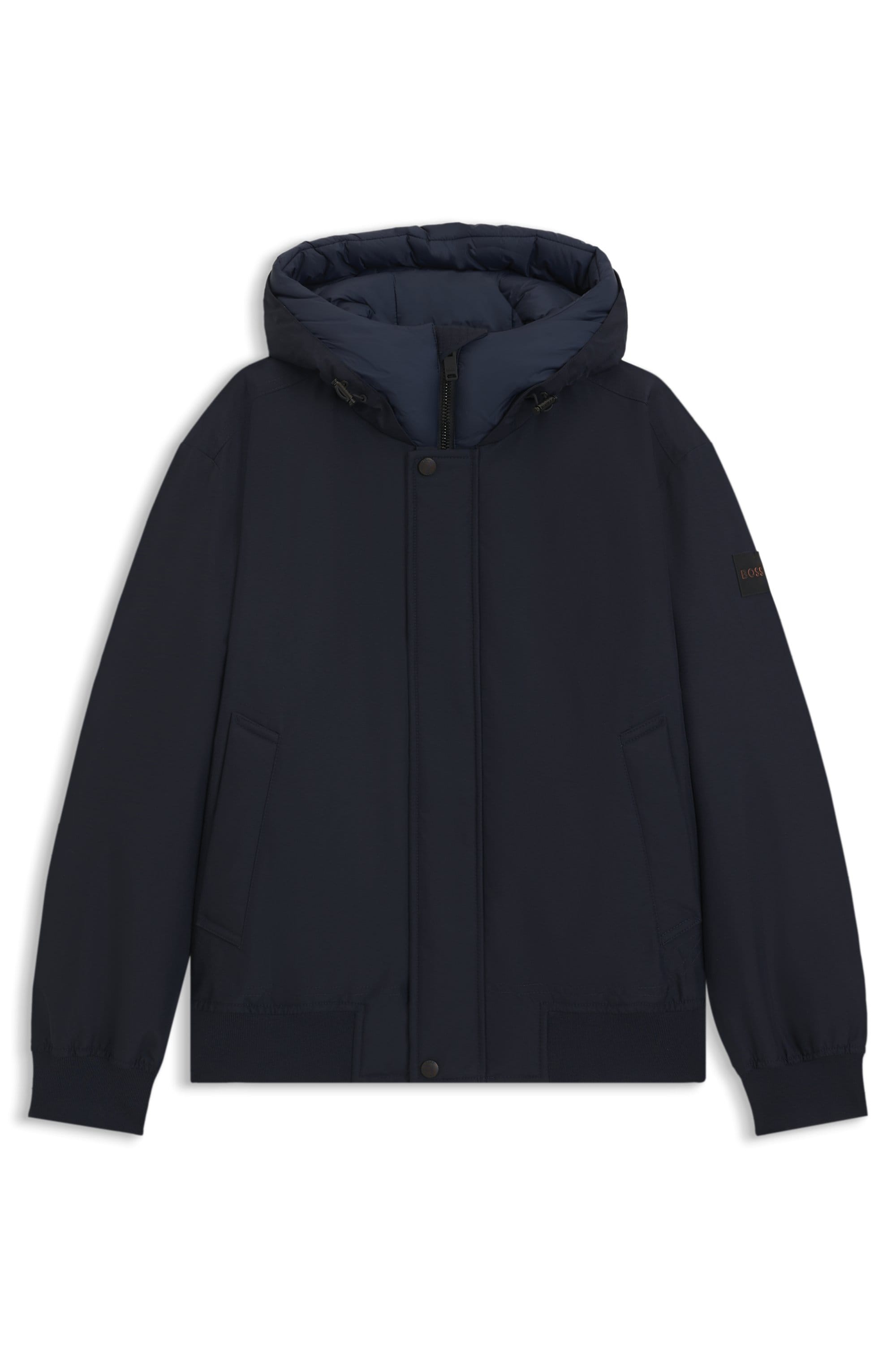 BOSS ORANGE Blouson »Osis«, mit Kapuze, relaxed fit, mit wattierter Kapuze, verdeckter Reissverschluss