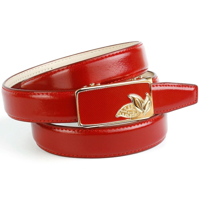 Anthoni Crown Ledergürtel, in rot mit, Schnalle mit kleinen Blättern online  shoppen bei Jelmoli-Versand Schweiz