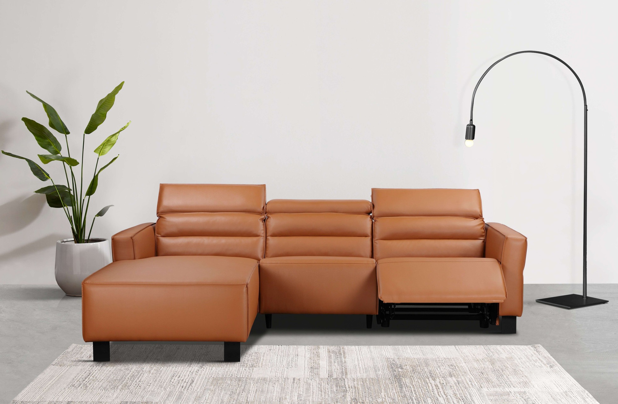 Home affaire Ecksofa "Carpari, L-Form, 263 cm, manuelle o. elektrische Relaxfunktion," USB A/C und Kopfteilverstellung