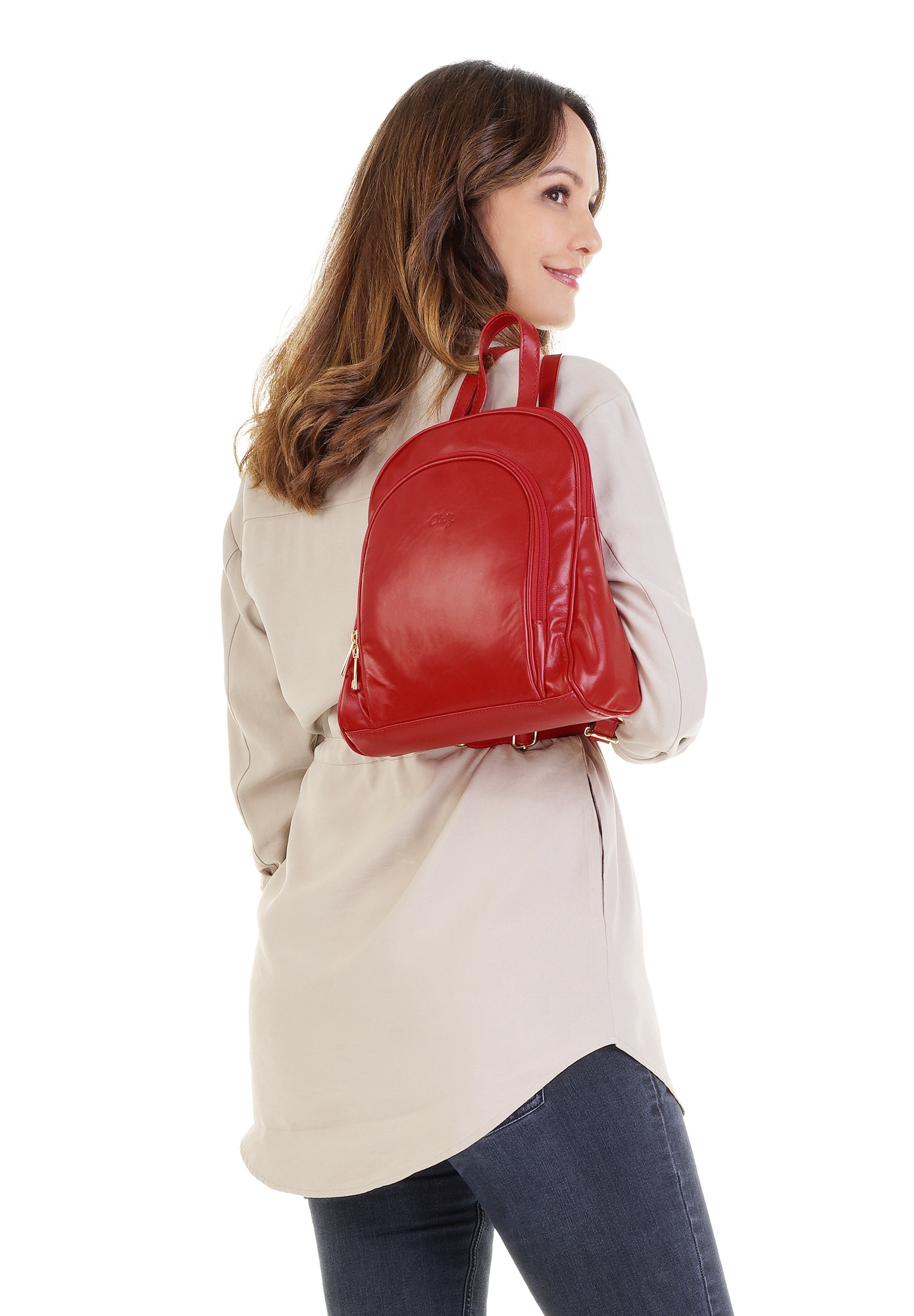 Cluty Cityrucksack, echt Leder, Made in Italy