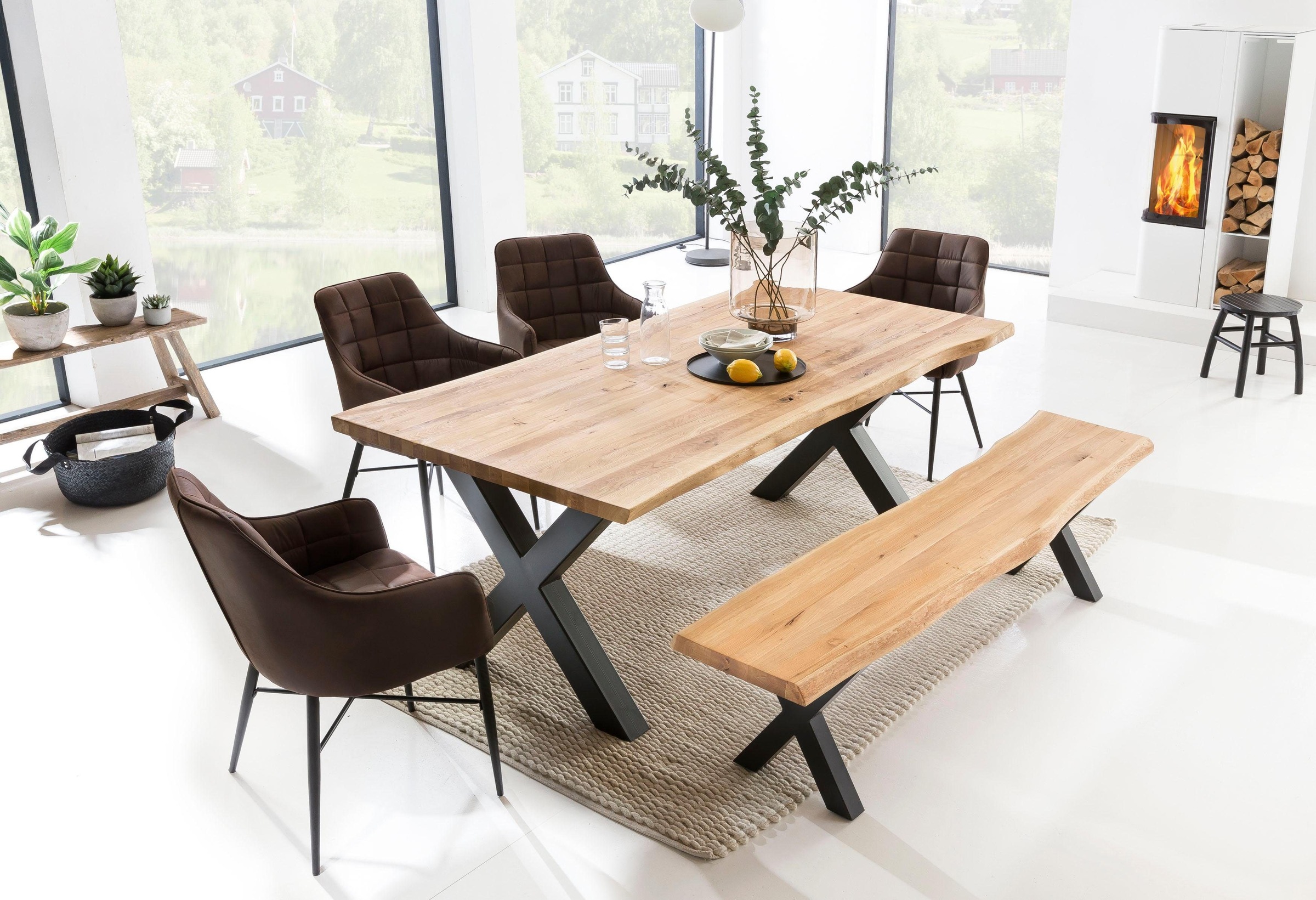 Home affaire Esstisch "Tristan" mit Baumkante