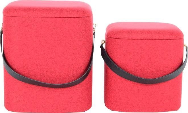 Kayoom Hocker »Arabella 225 2er-Set, abnehmbare Sitzfläche, Lagerfläche im Inneren«, (Set, 2 St.), stapelbar, gepolstert, mit Stauraum, abgerundete quadratische Form