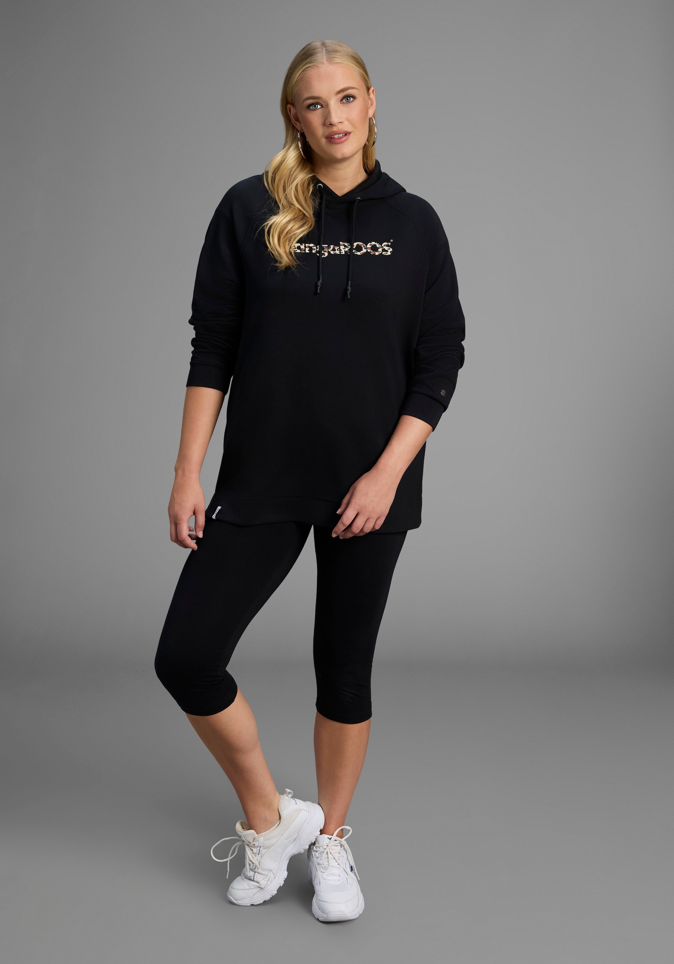KangaROOS Kapuzensweatshirt, aus glatter Sweatware, grosse Grössen