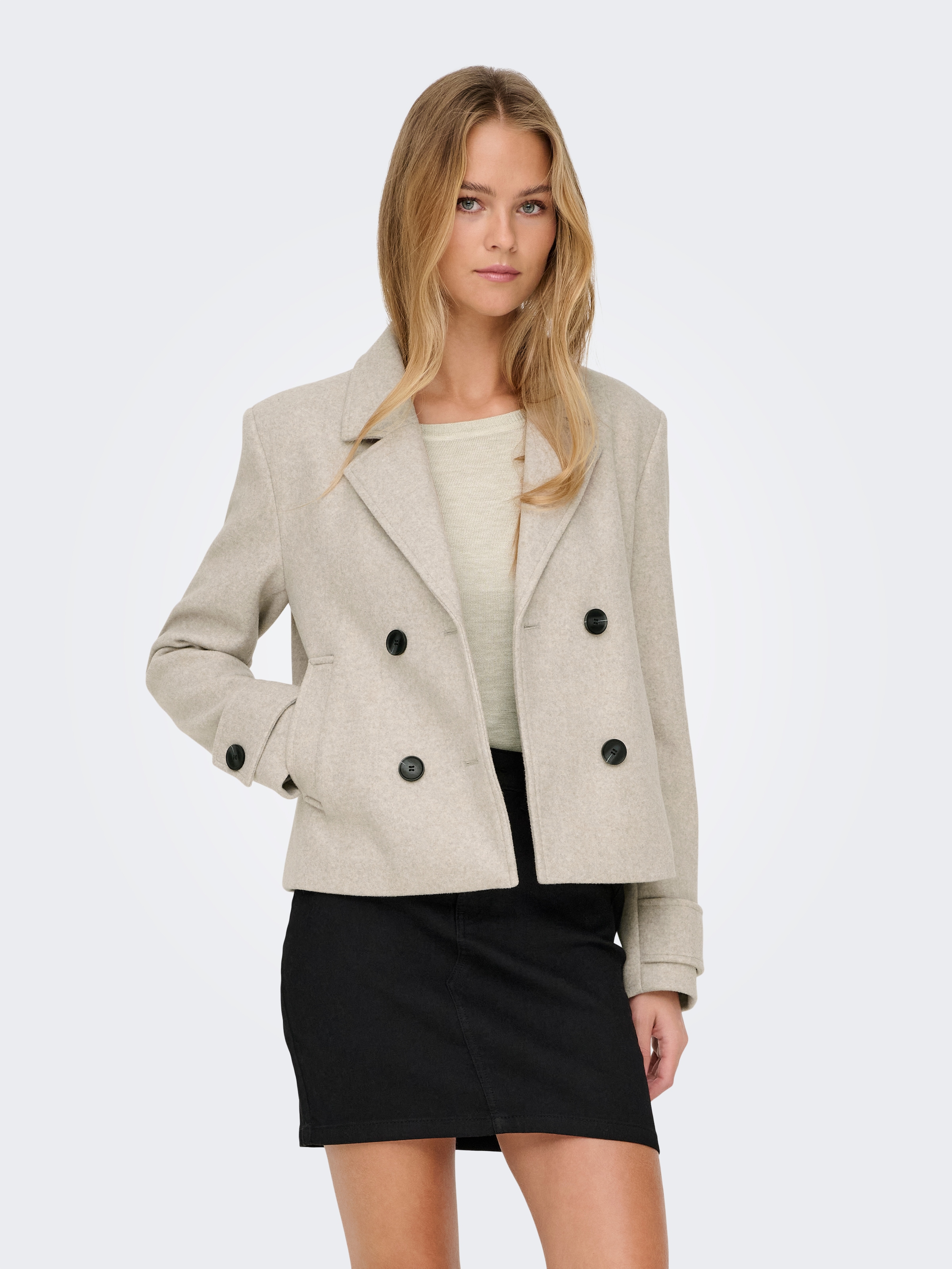 ONLY Kurzjacke "ONLFREJA LIFE SHORT DB JACKET OTW NOOS" Kunstfaser