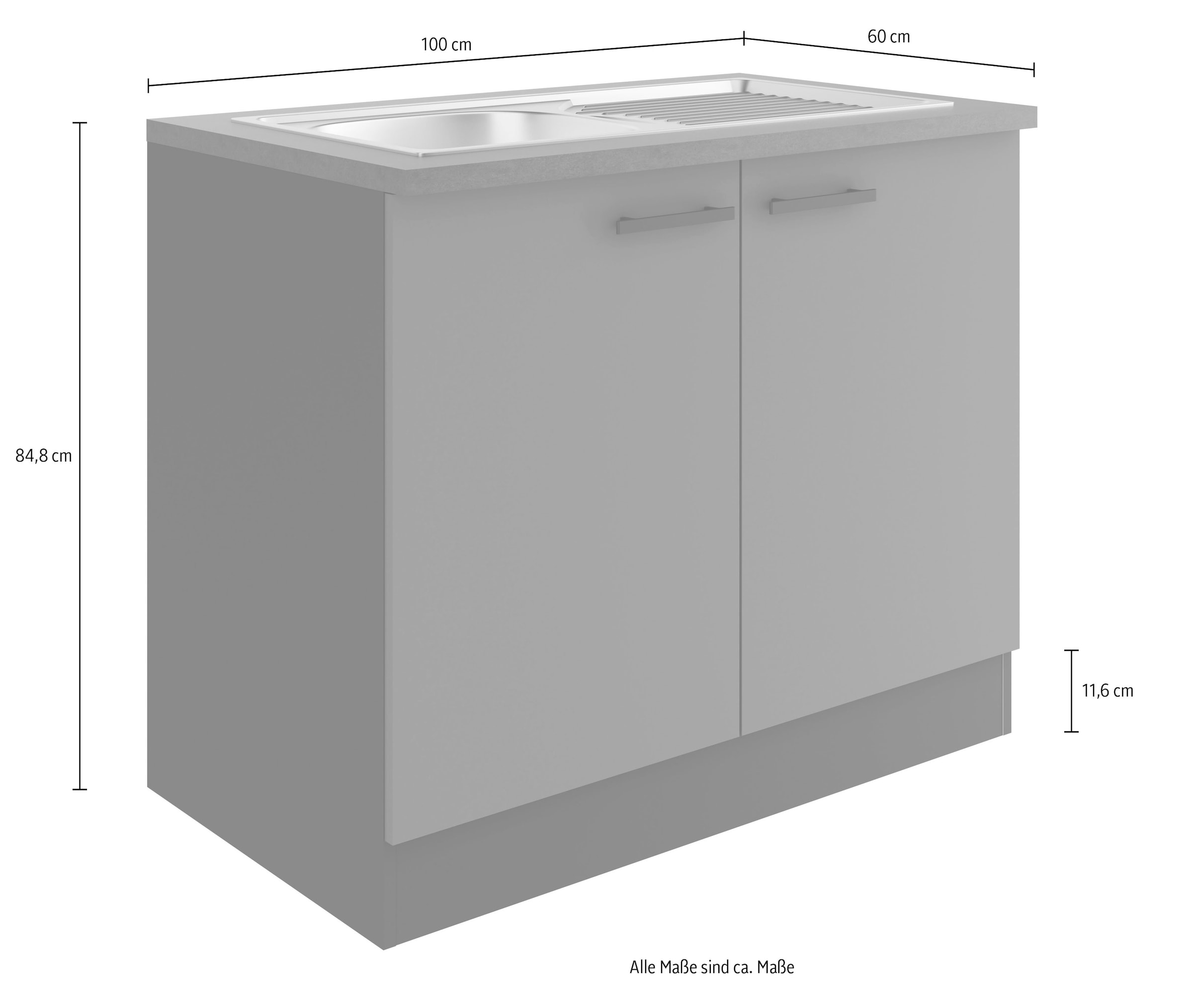 OPTIFIT Spülenschrank »Bella«, Breite 100 cm, mit Edelstahl-Einbauspüle