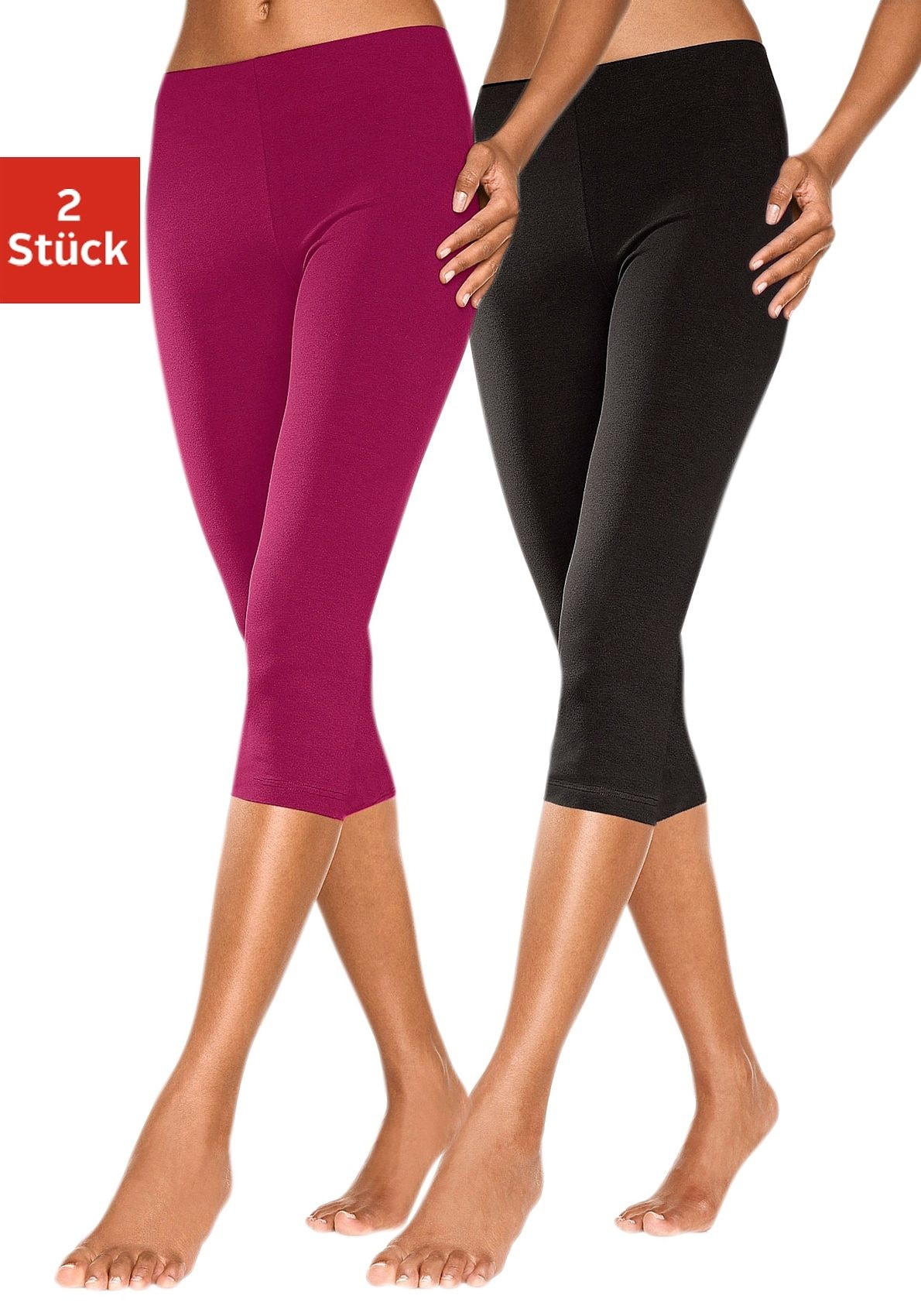 Vivance active Caprileggings, (2er-Pack), mit Gummibund, Loungewear online  bestellen bei Jelmoli-Versand Schweiz