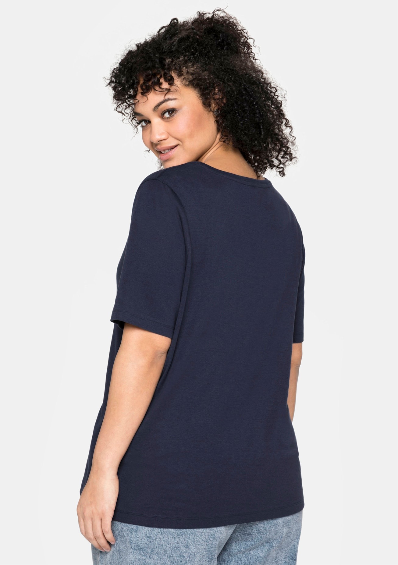 Sheego Kurzarmshirt »T-Shirt«, (1 tlg.)